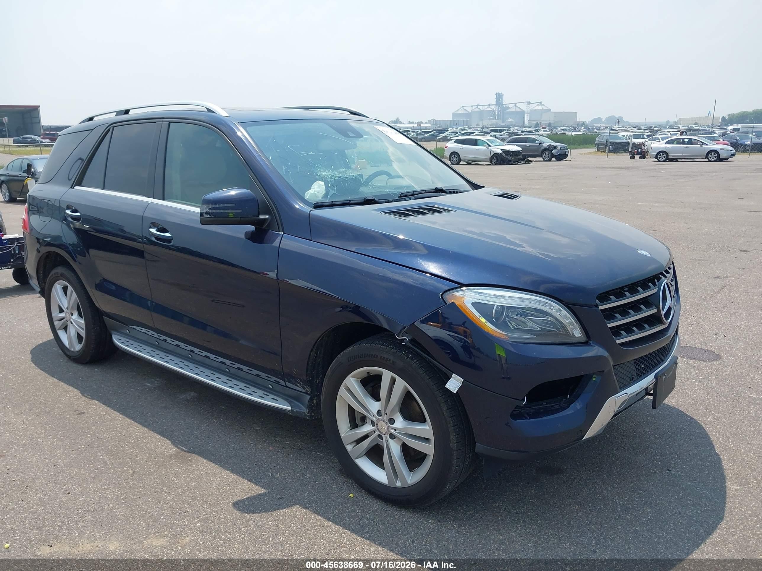 2014 Mercedes-benz Ml 350 4matic Blue vin: 4JGDA5HB3EA405428