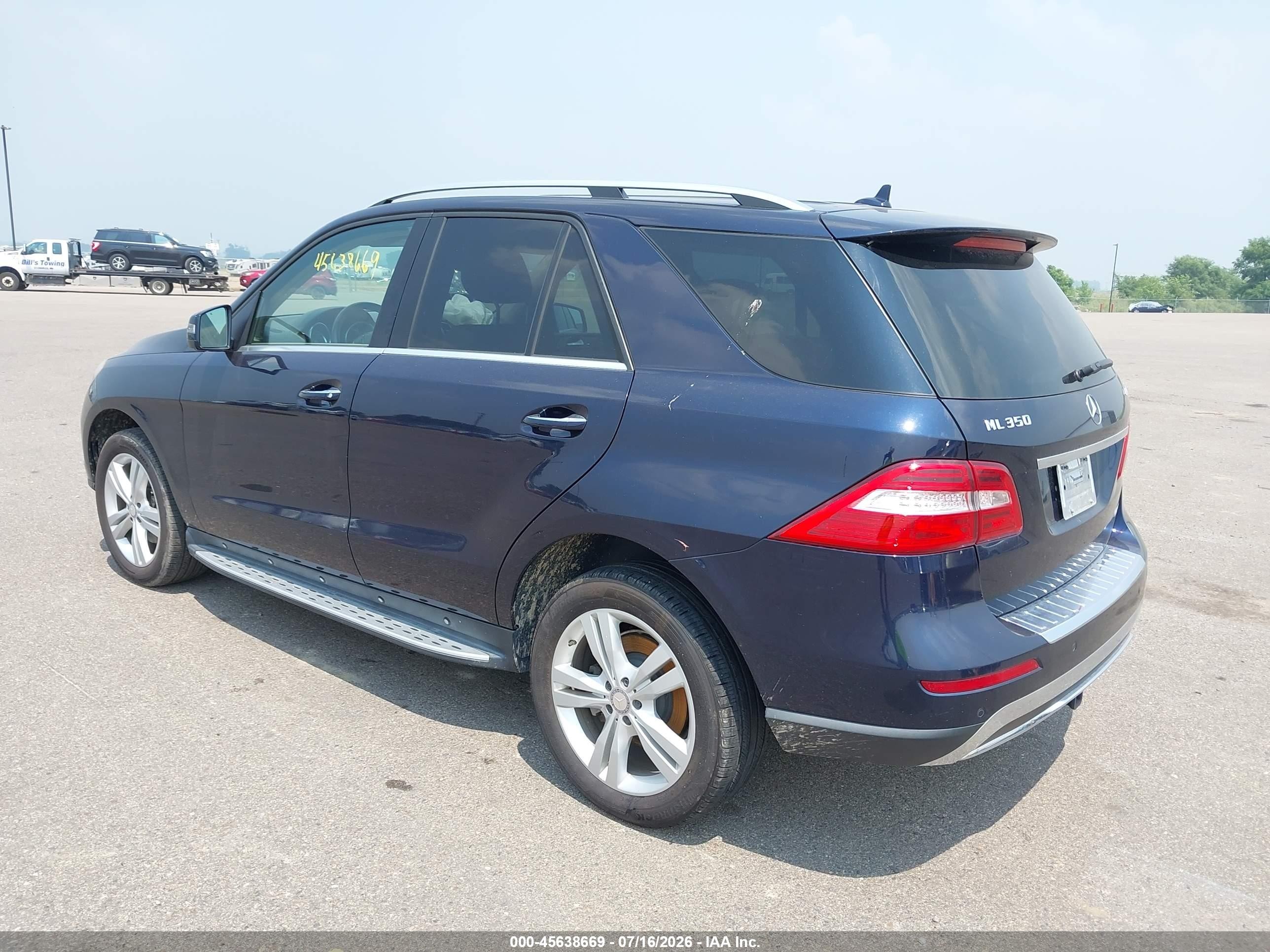 2014 Mercedes-benz Ml 350 4matic Blue vin: 4JGDA5HB3EA405428