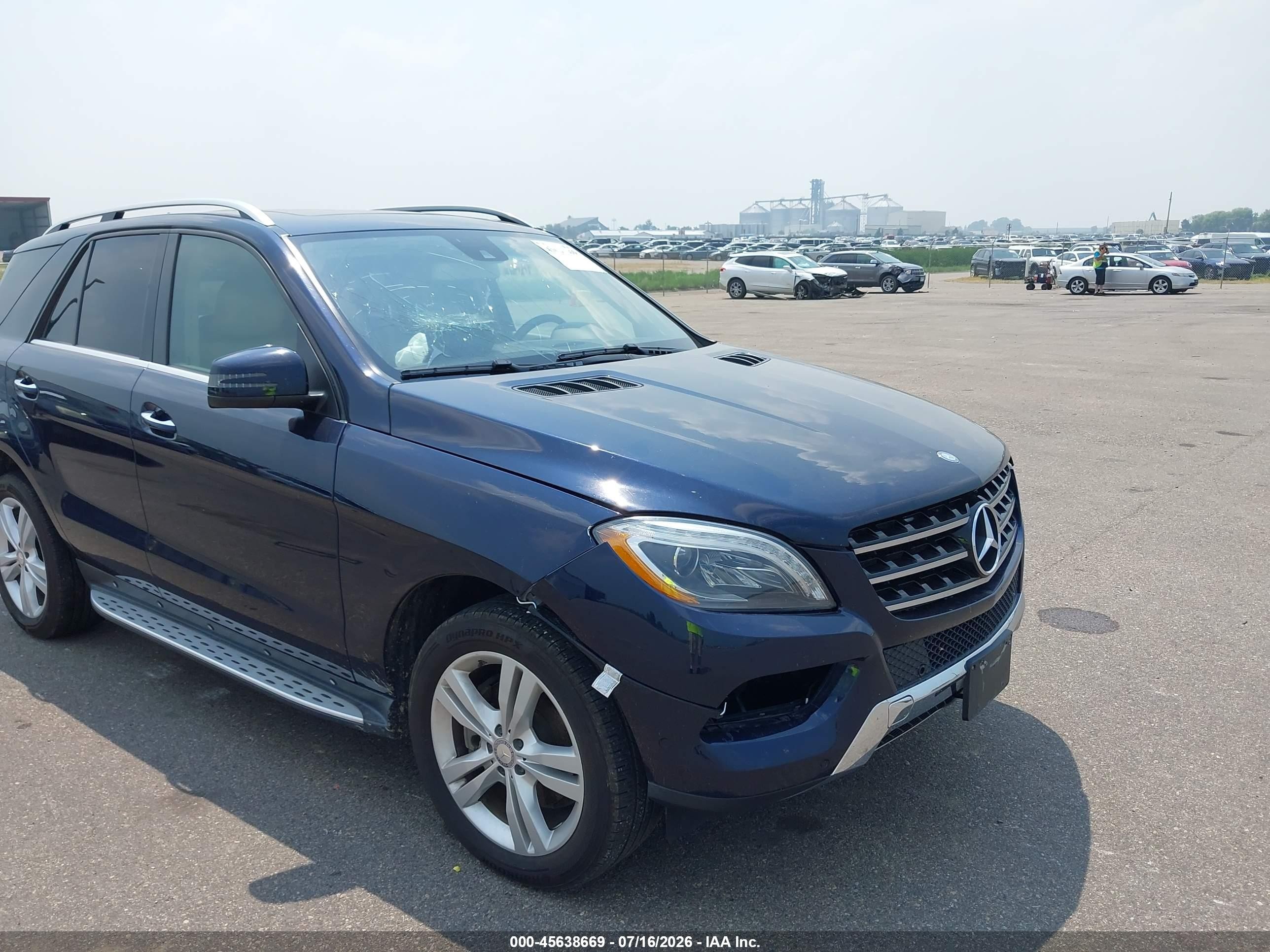 2014 Mercedes-benz Ml 350 4matic Blue vin: 4JGDA5HB3EA405428