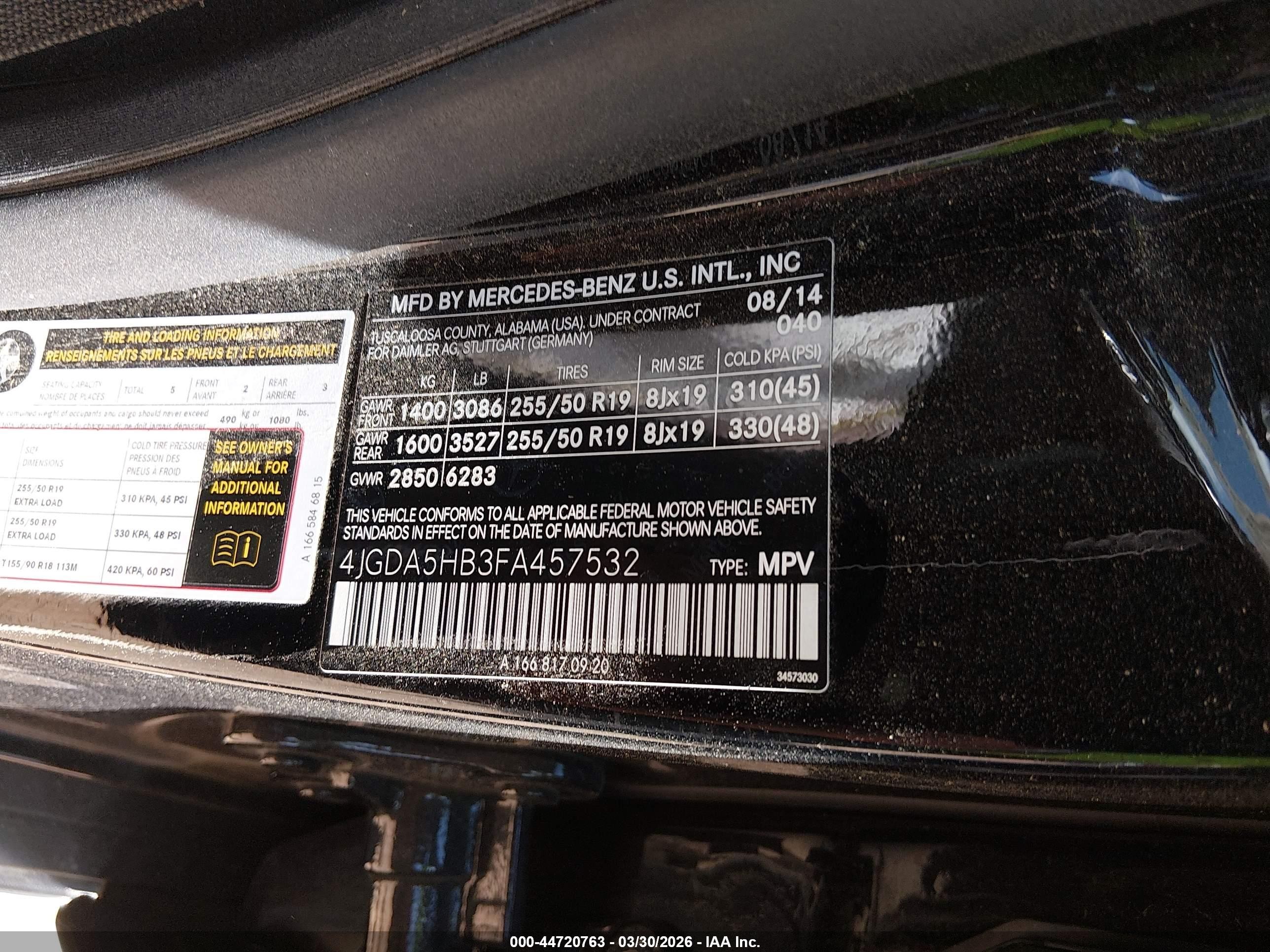 2015 Mercedes-benz Ml 350 4matic Black vin: 4JGDA5HB3FA457532