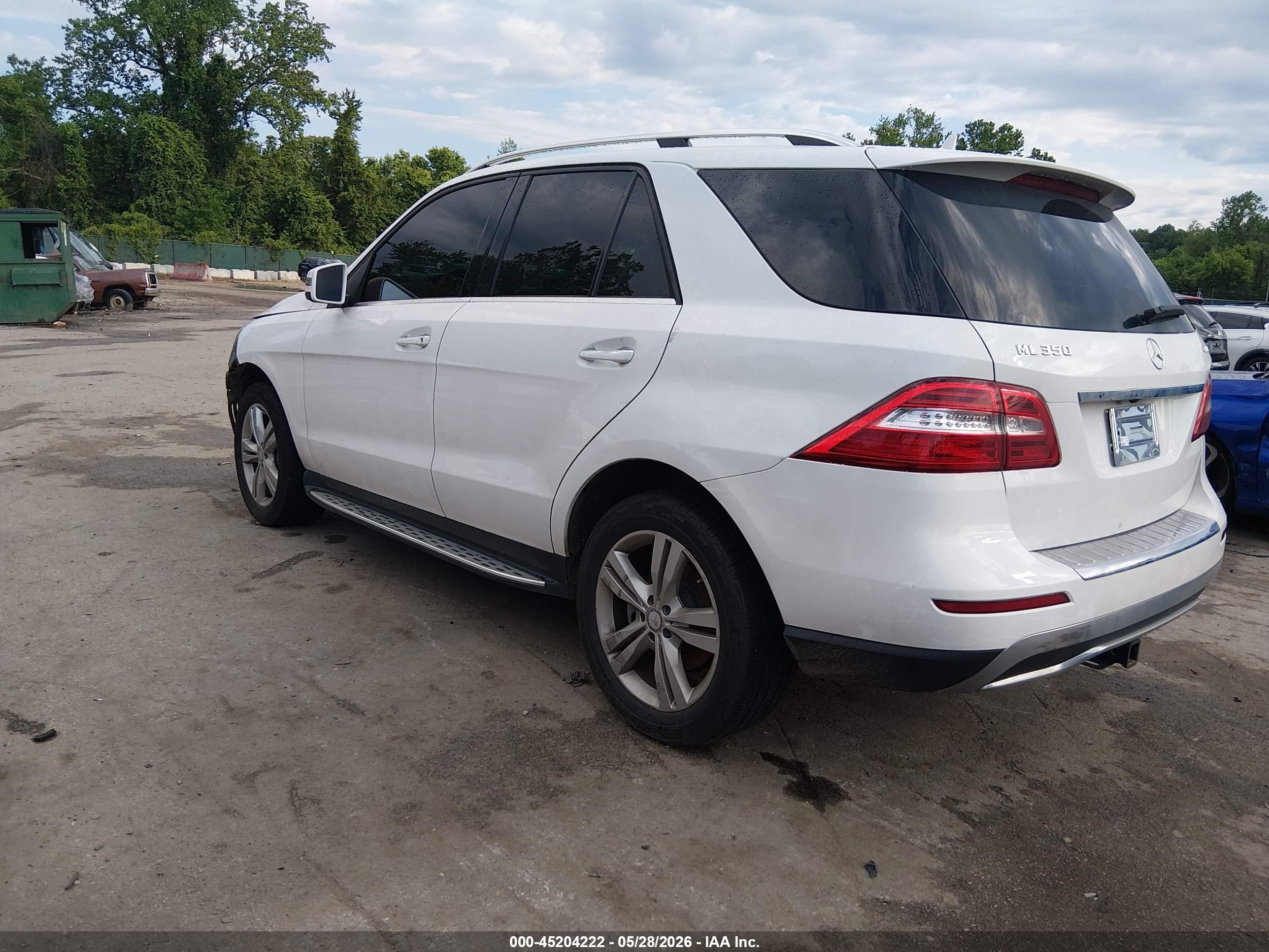 2015 Mercedes-benz Ml 350 4matic White vin: 4JGDA5HB3FA497643