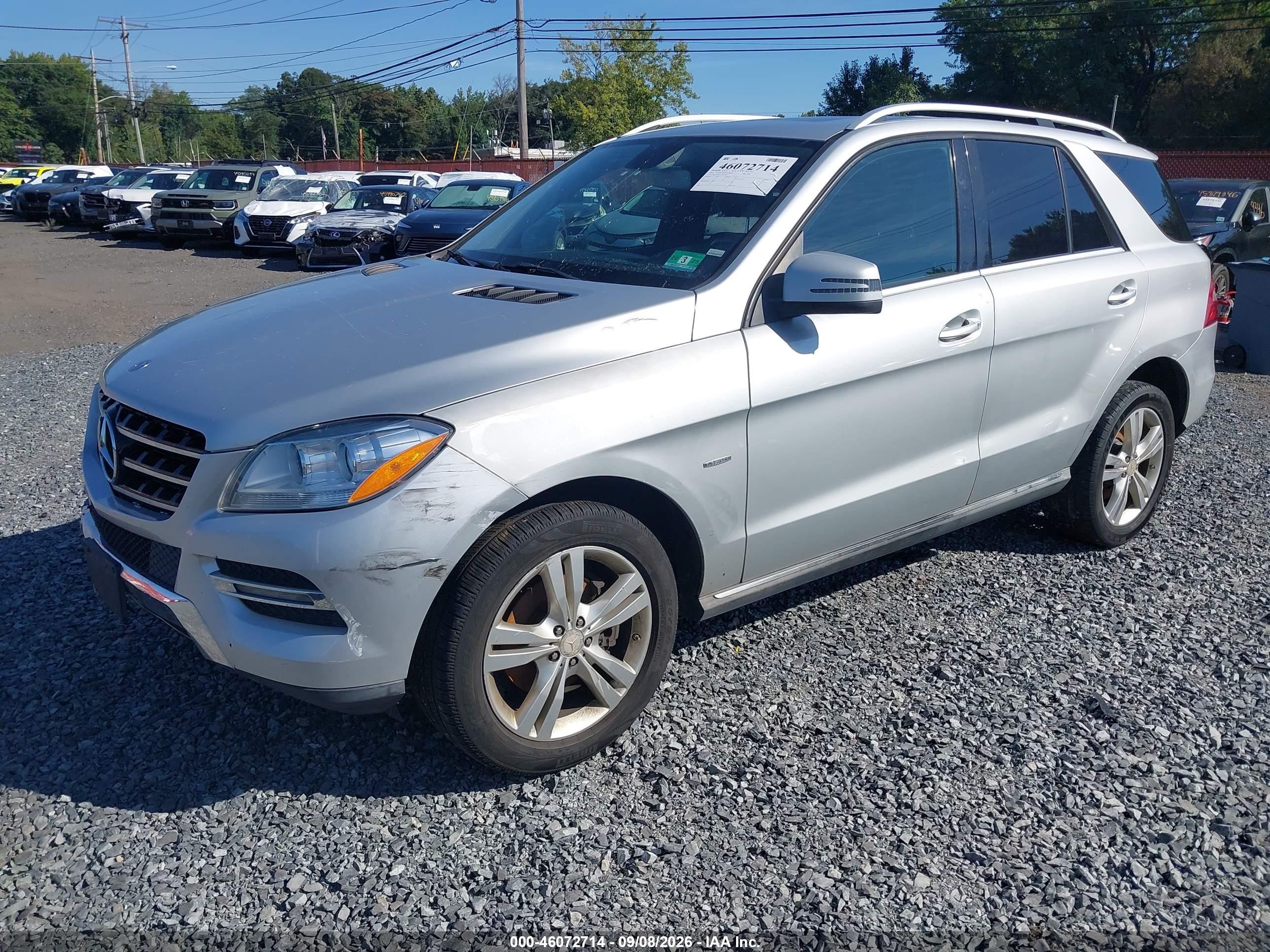 2012 Mercedes-benz Ml 350 4matic Silver vin: 4JGDA5HB4CA004211