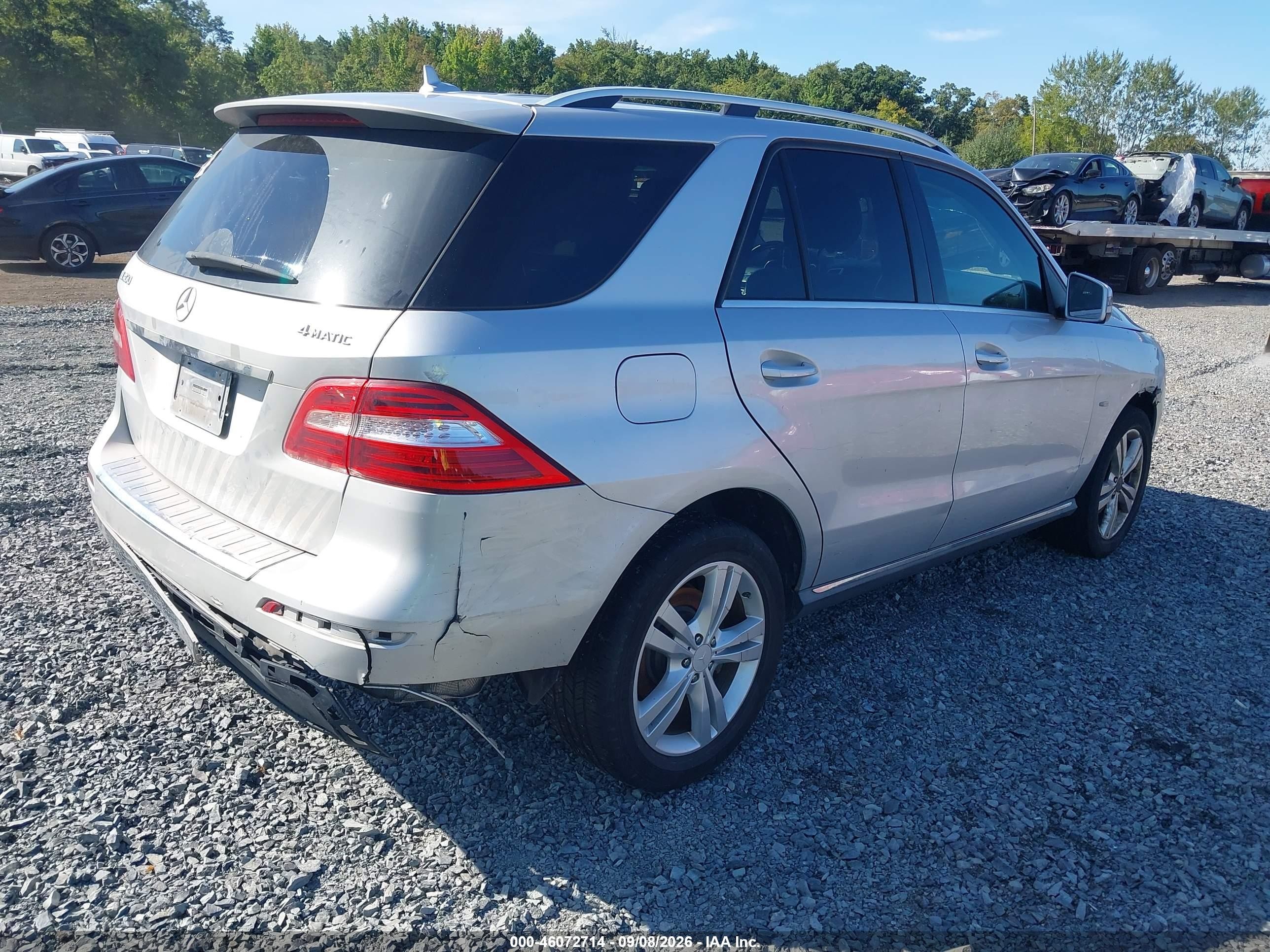 2012 Mercedes-benz Ml 350 4matic Silver vin: 4JGDA5HB4CA004211