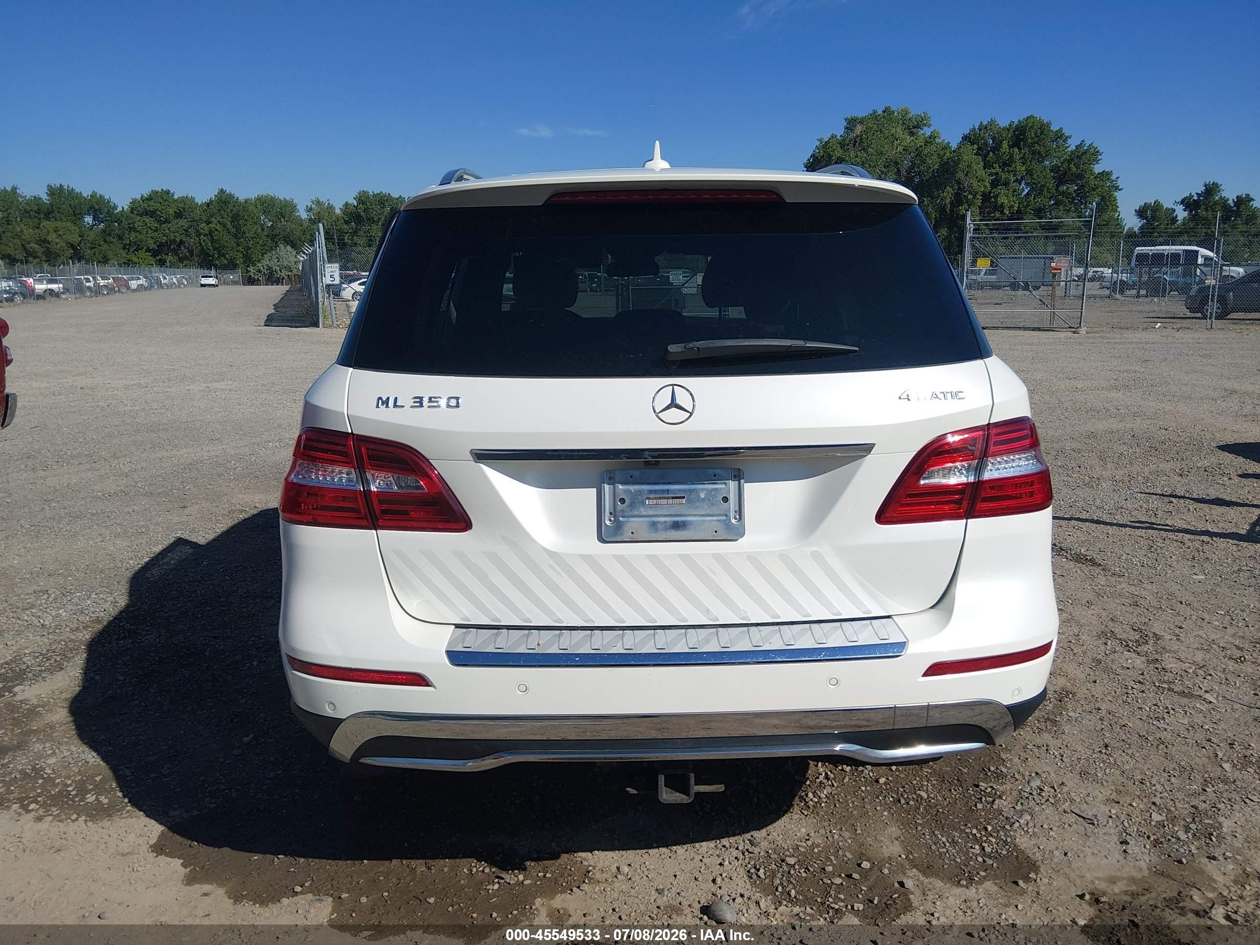 2012 Mercedes-benz Ml 350 4matic White vin: 4JGDA5HB4CA018240