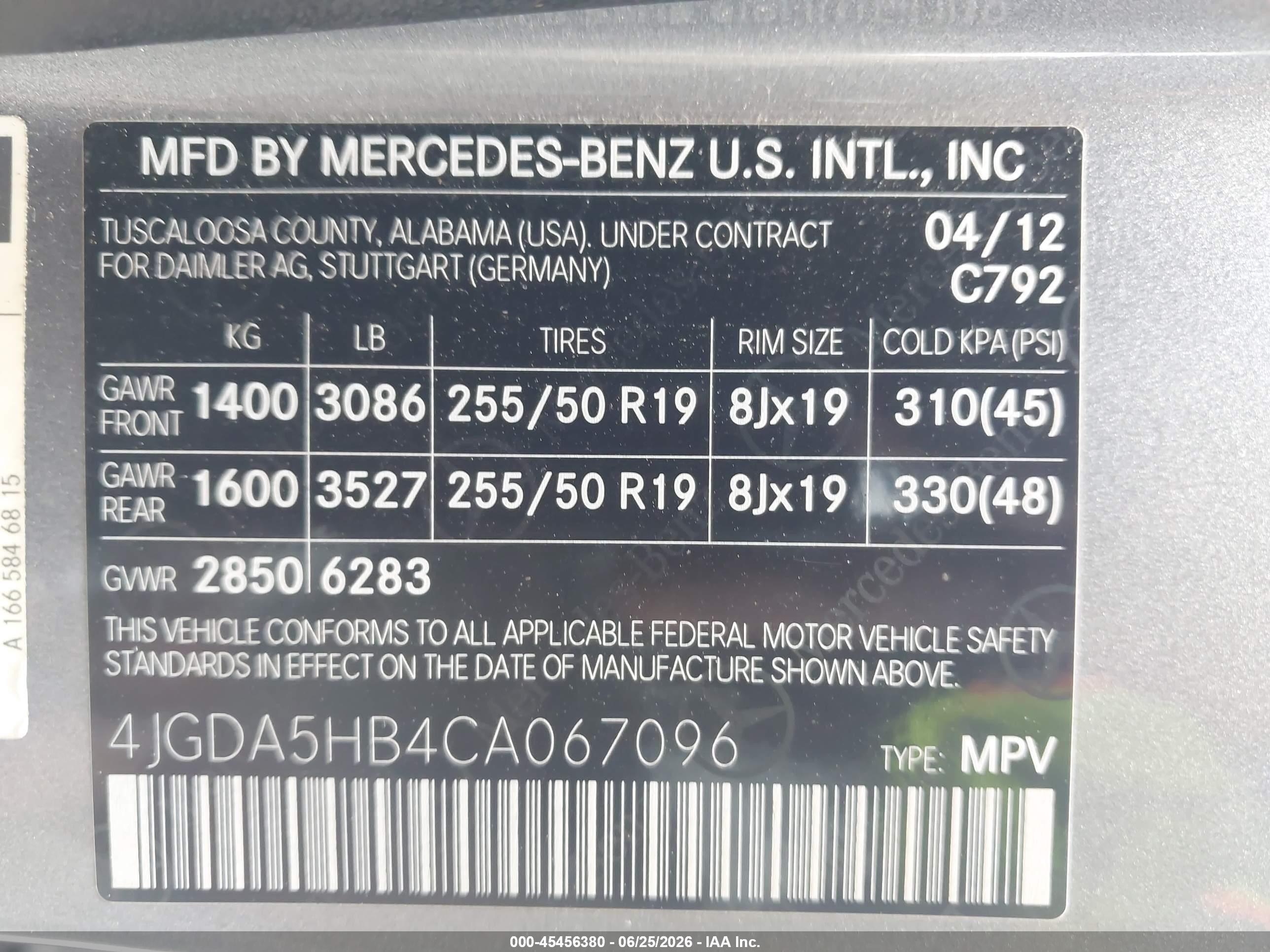2012 Mercedes-benz Ml 350 4matic Gray vin: 4JGDA5HB4CA067096