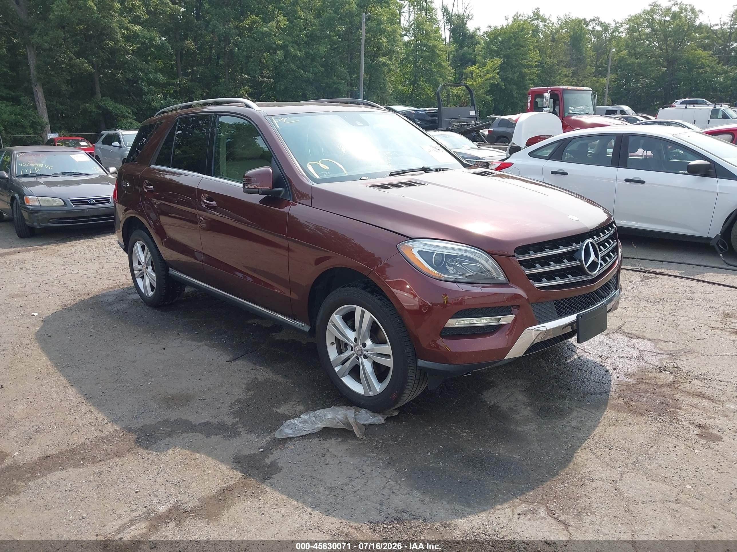 2013 Mercedes-benz Ml 350 4matic Burgundy vin: 4JGDA5HB4DA139609