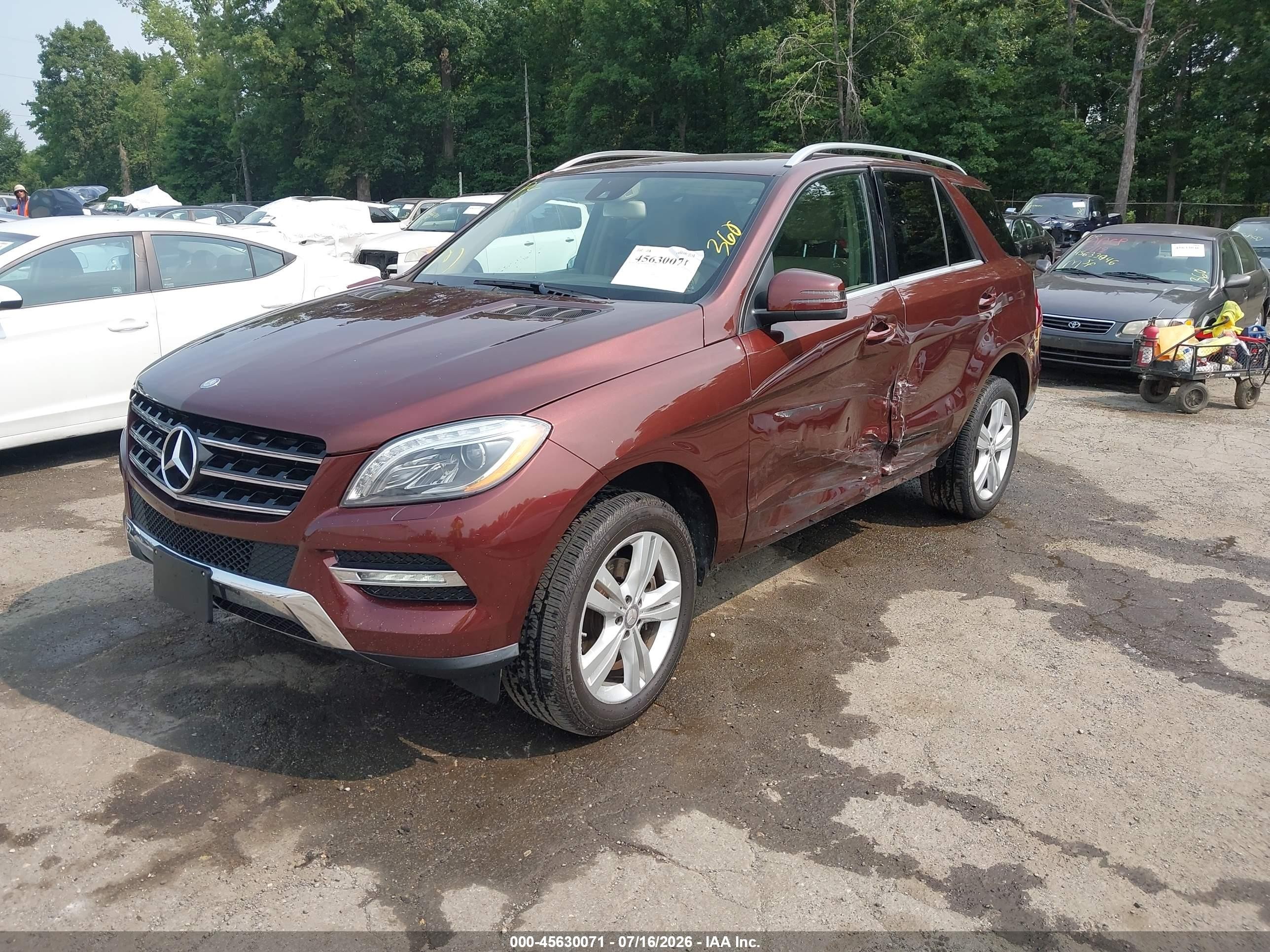 2013 Mercedes-benz Ml 350 4matic Burgundy vin: 4JGDA5HB4DA139609