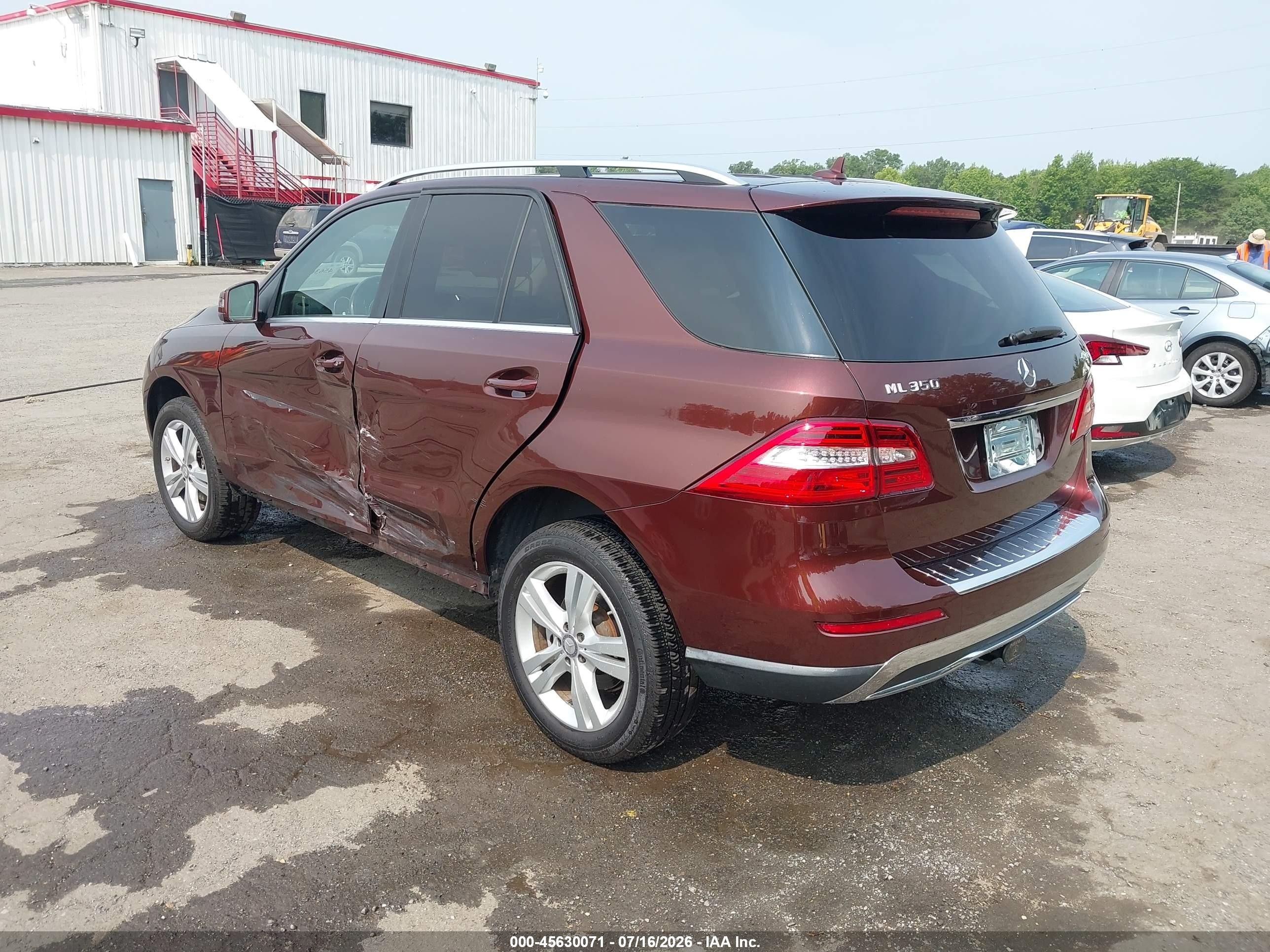 2013 Mercedes-benz Ml 350 4matic Burgundy vin: 4JGDA5HB4DA139609