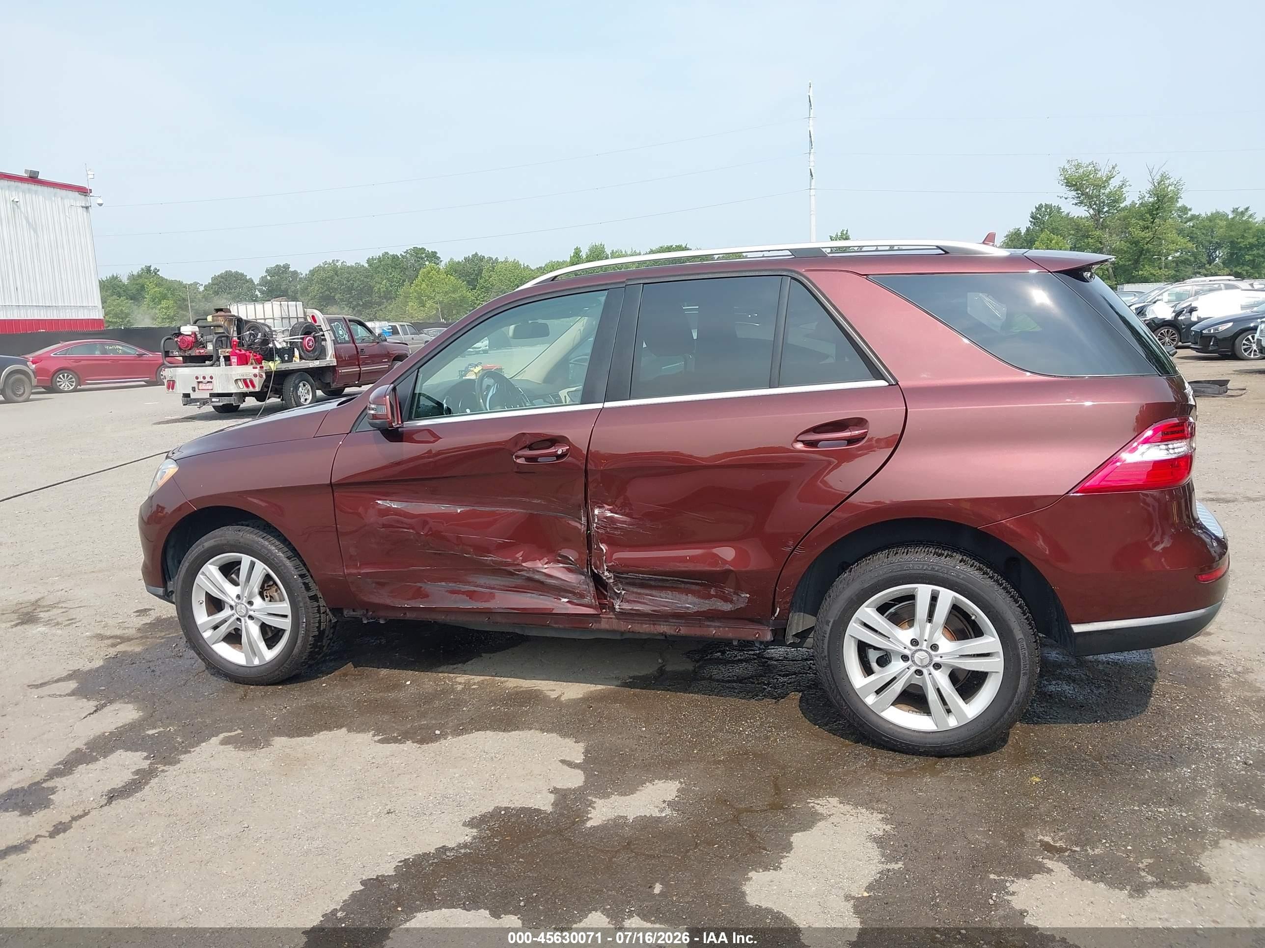 2013 Mercedes-benz Ml 350 4matic Burgundy vin: 4JGDA5HB4DA139609