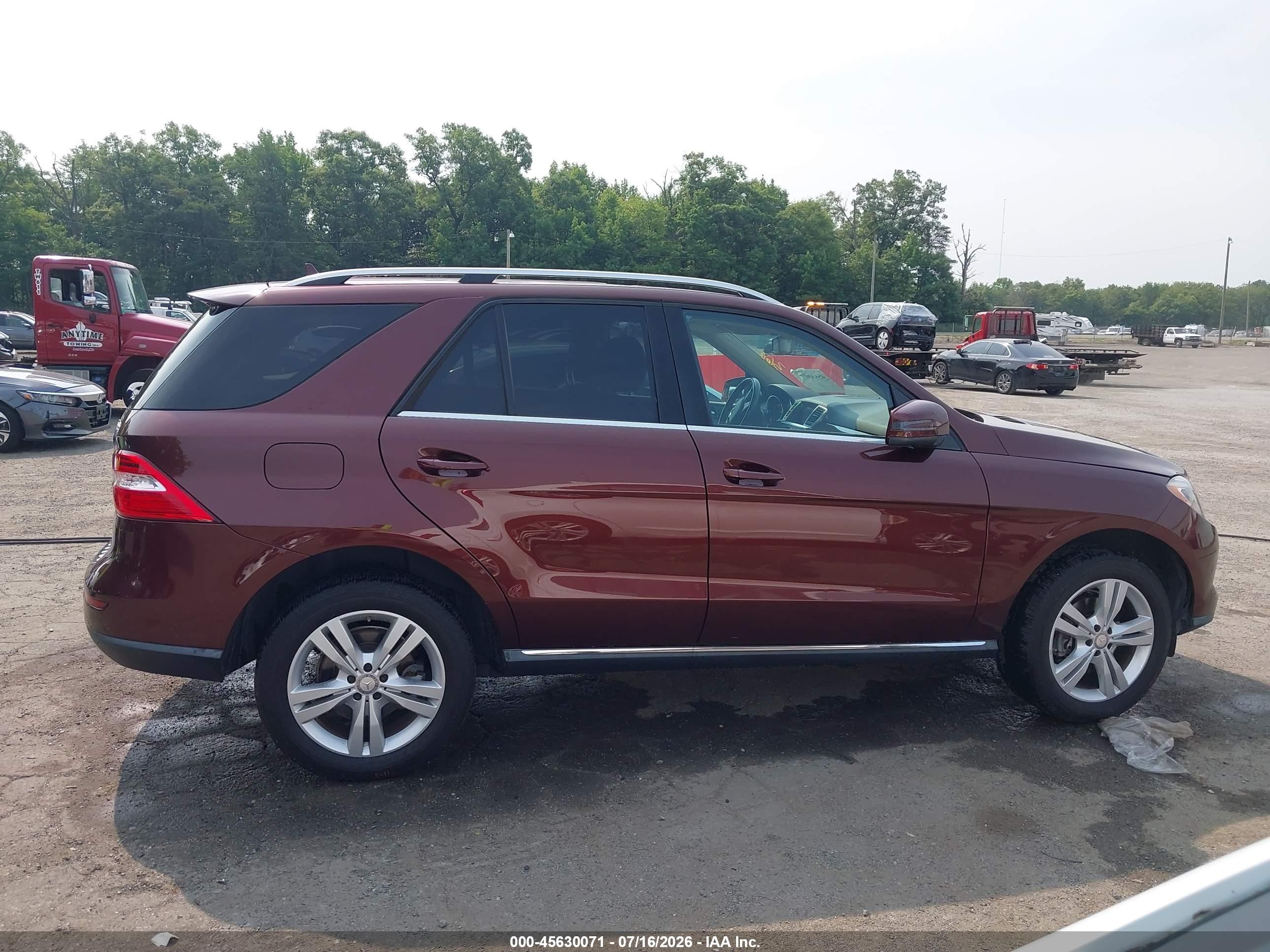 2013 Mercedes-benz Ml 350 4matic Burgundy vin: 4JGDA5HB4DA139609