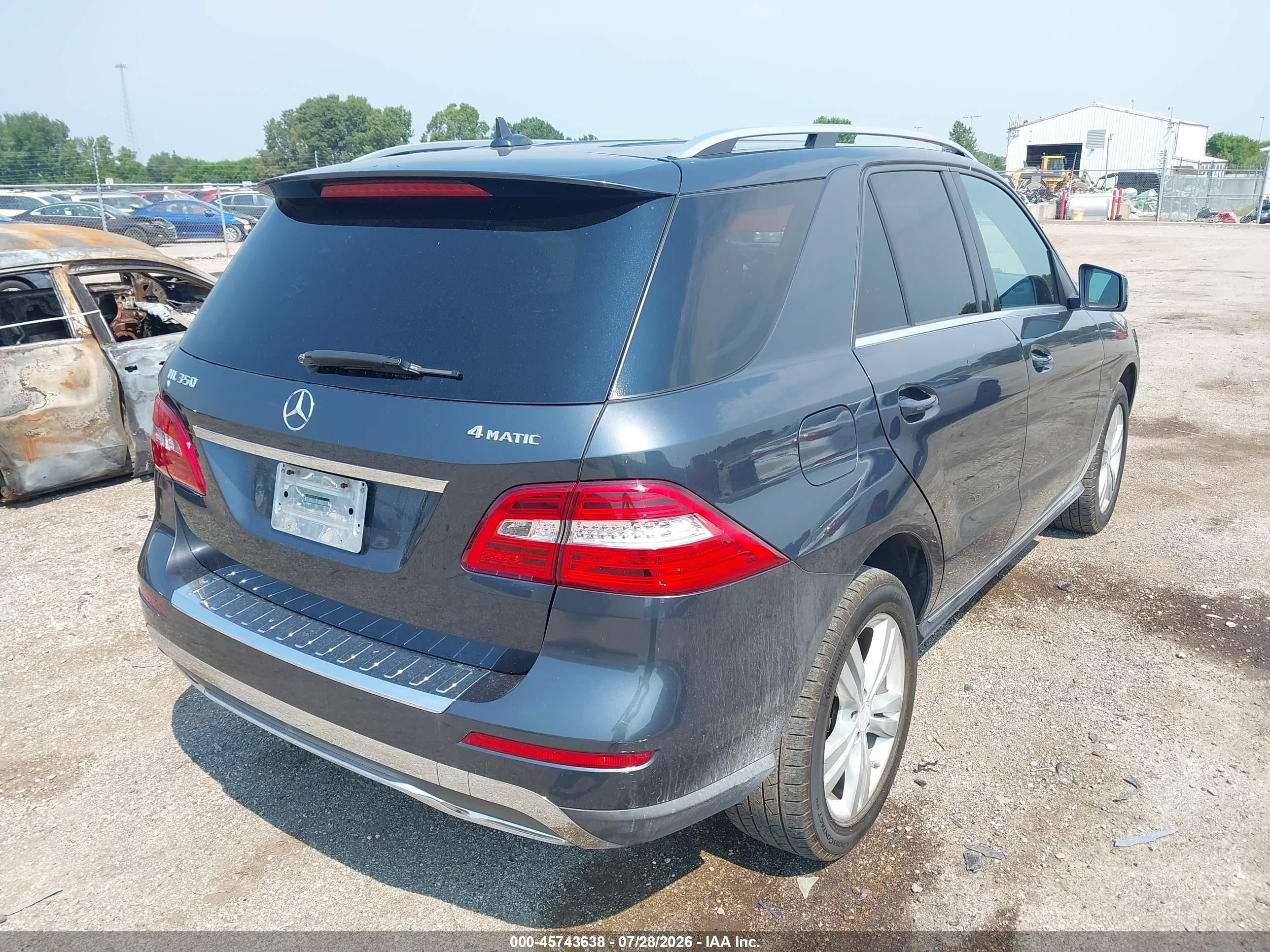 2014 Mercedes-benz Ml 350 4matic Gray vin: 4JGDA5HB4EA269617
