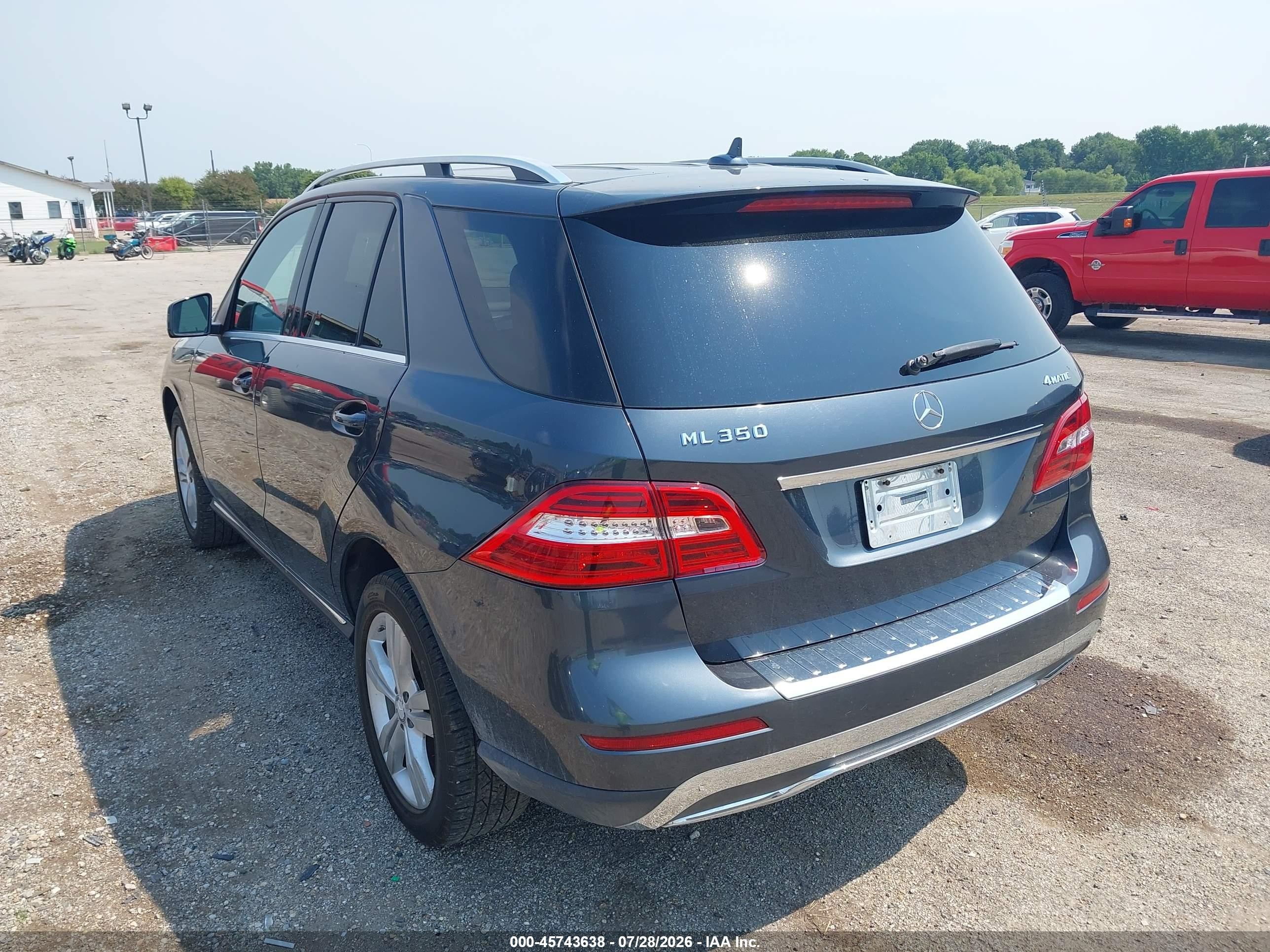 2014 Mercedes-benz Ml 350 4matic Gray vin: 4JGDA5HB4EA269617