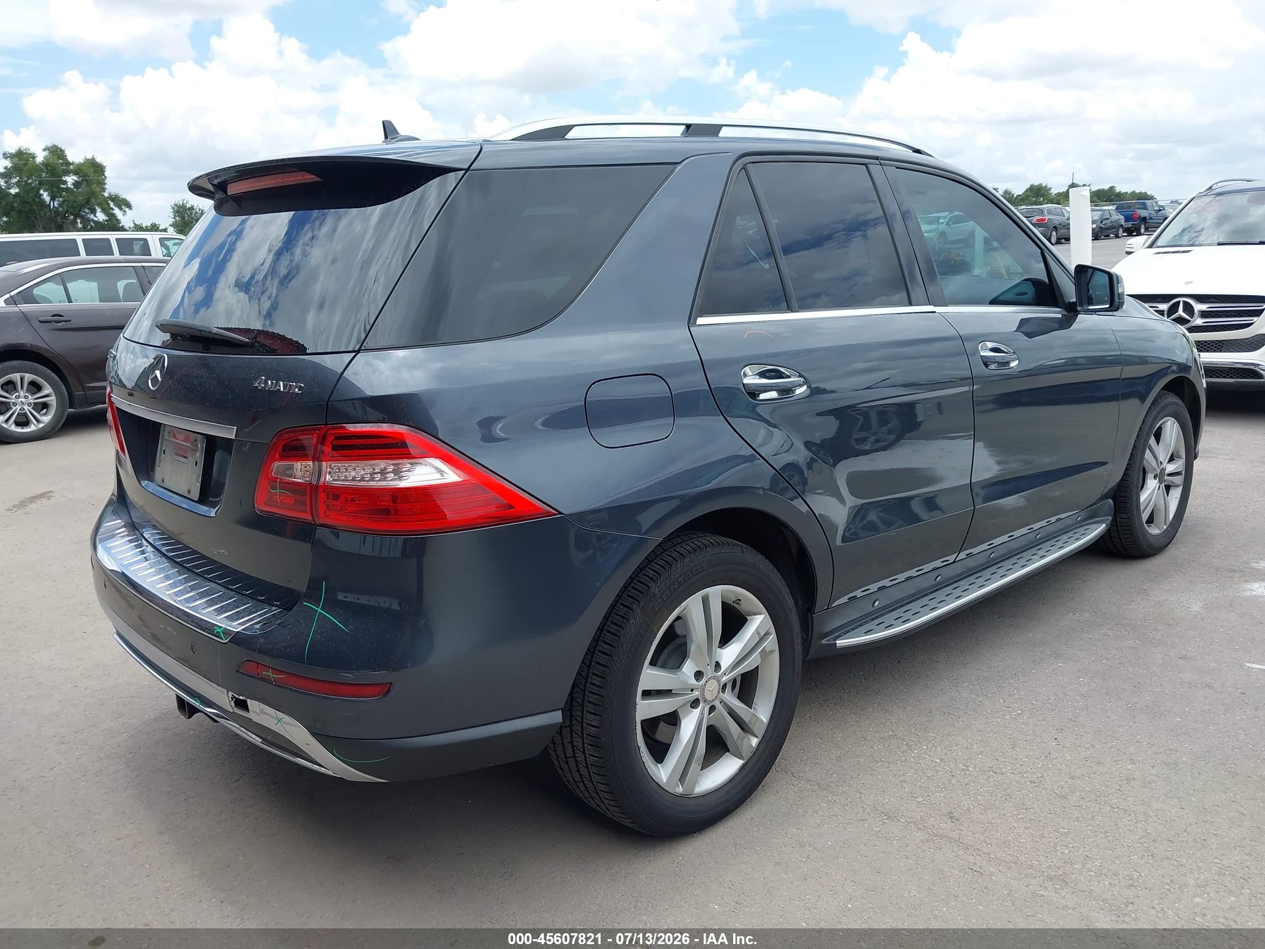 2014 Mercedes-benz Ml 350 4matic Blue vin: 4JGDA5HB4EA332652