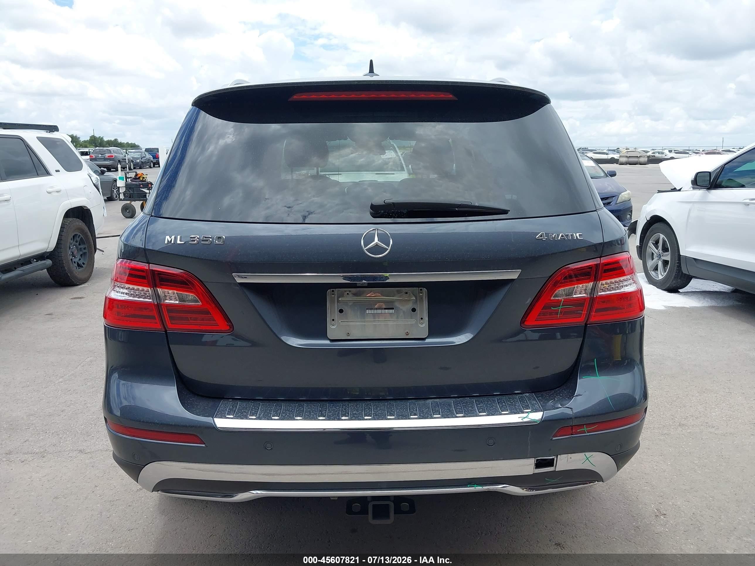 2014 Mercedes-benz Ml 350 4matic Blue vin: 4JGDA5HB4EA332652