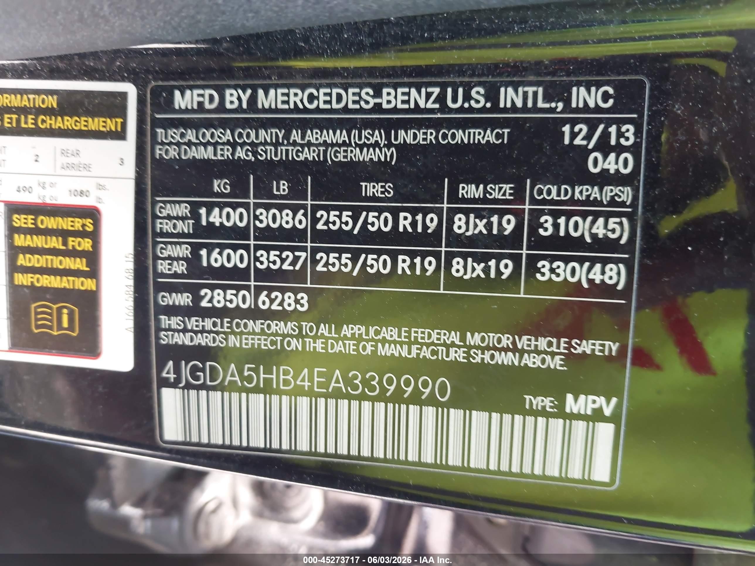 2014 Mercedes-benz Ml 350 4matic Черный vin: 4JGDA5HB4EA339990