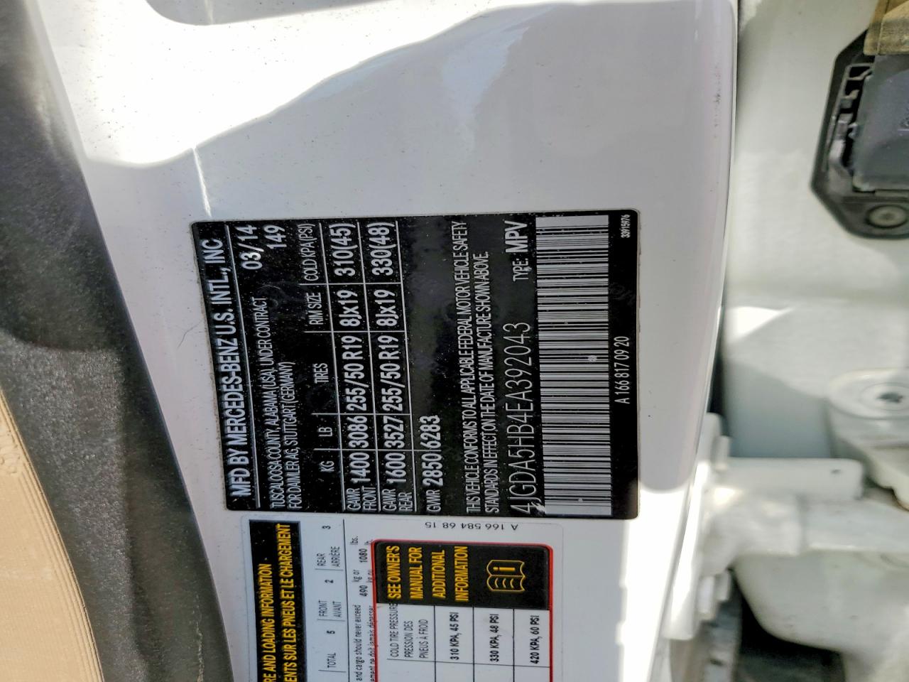 2014 Mercedes-benz Ml 350 4matic White vin: 4JGDA5HB4EA392043