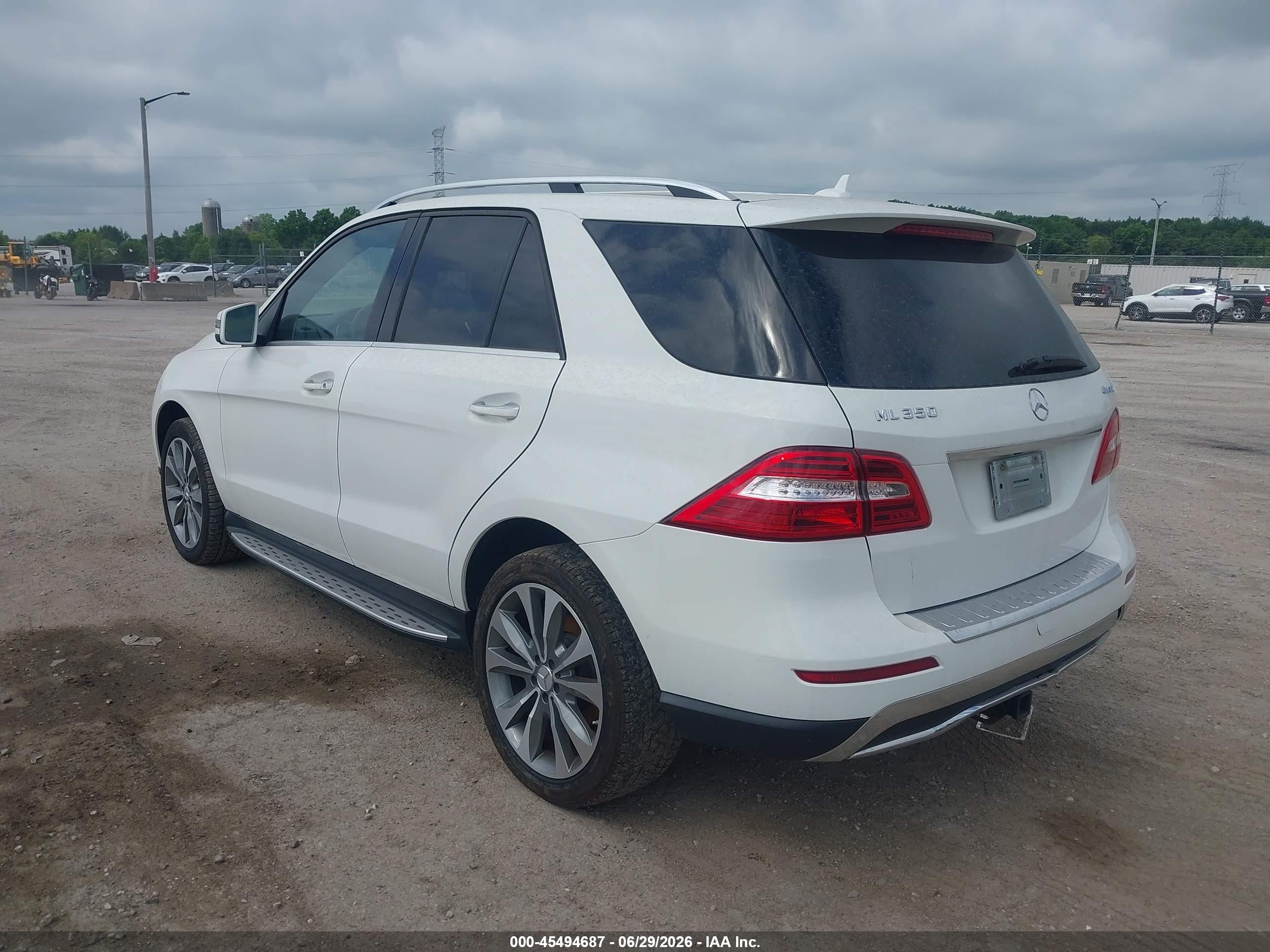 2014 Mercedes-benz Ml 350 4matic White vin: 4JGDA5HB4EA421282
