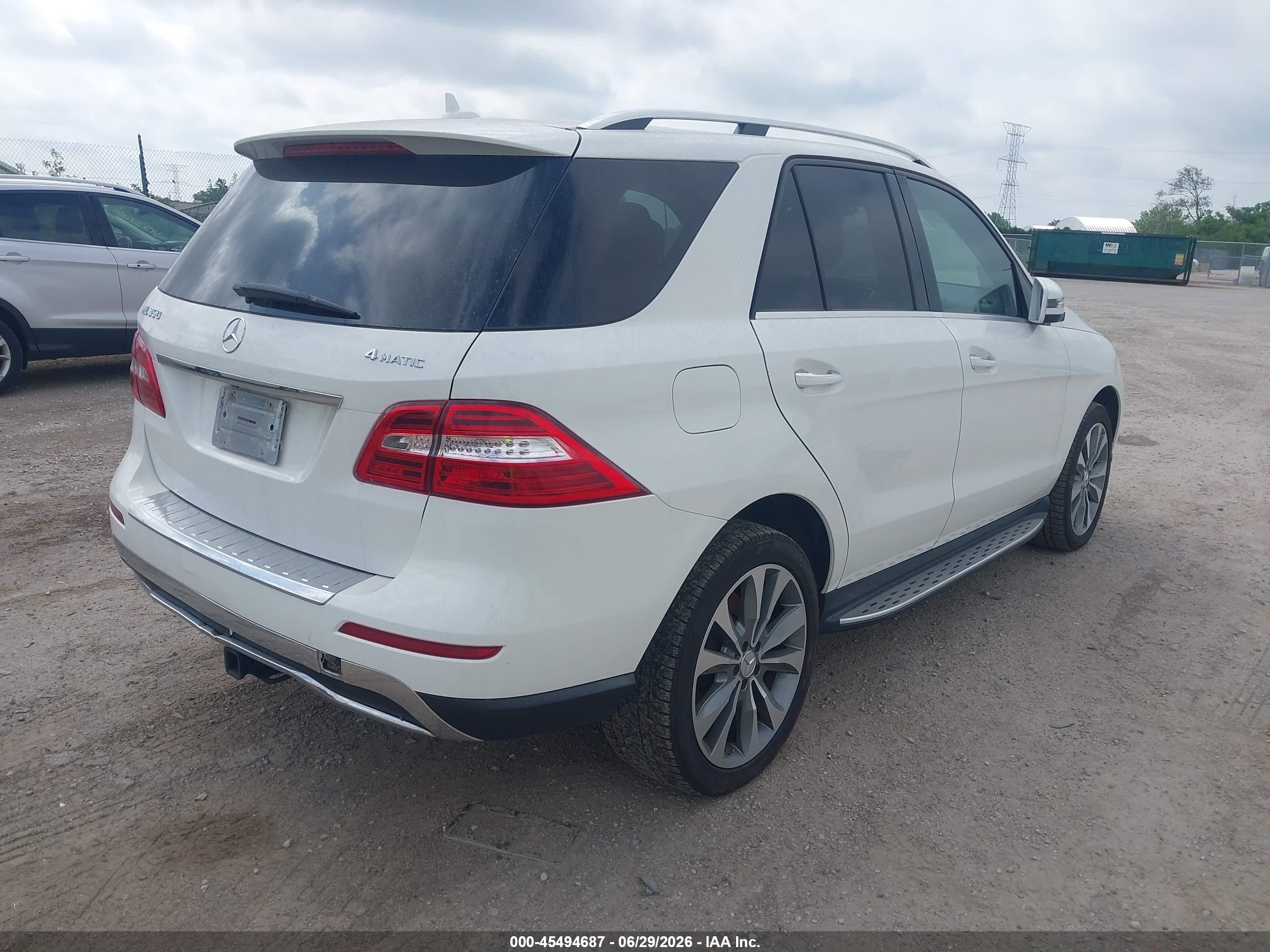2014 Mercedes-benz Ml 350 4matic White vin: 4JGDA5HB4EA421282