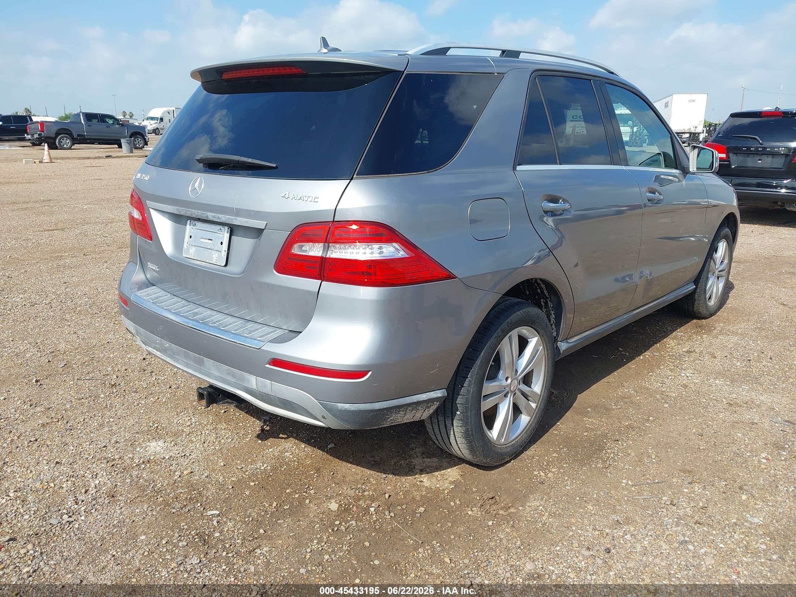 2014 Mercedes-benz Ml 350 4matic Gray vin: 4JGDA5HB4EA429169