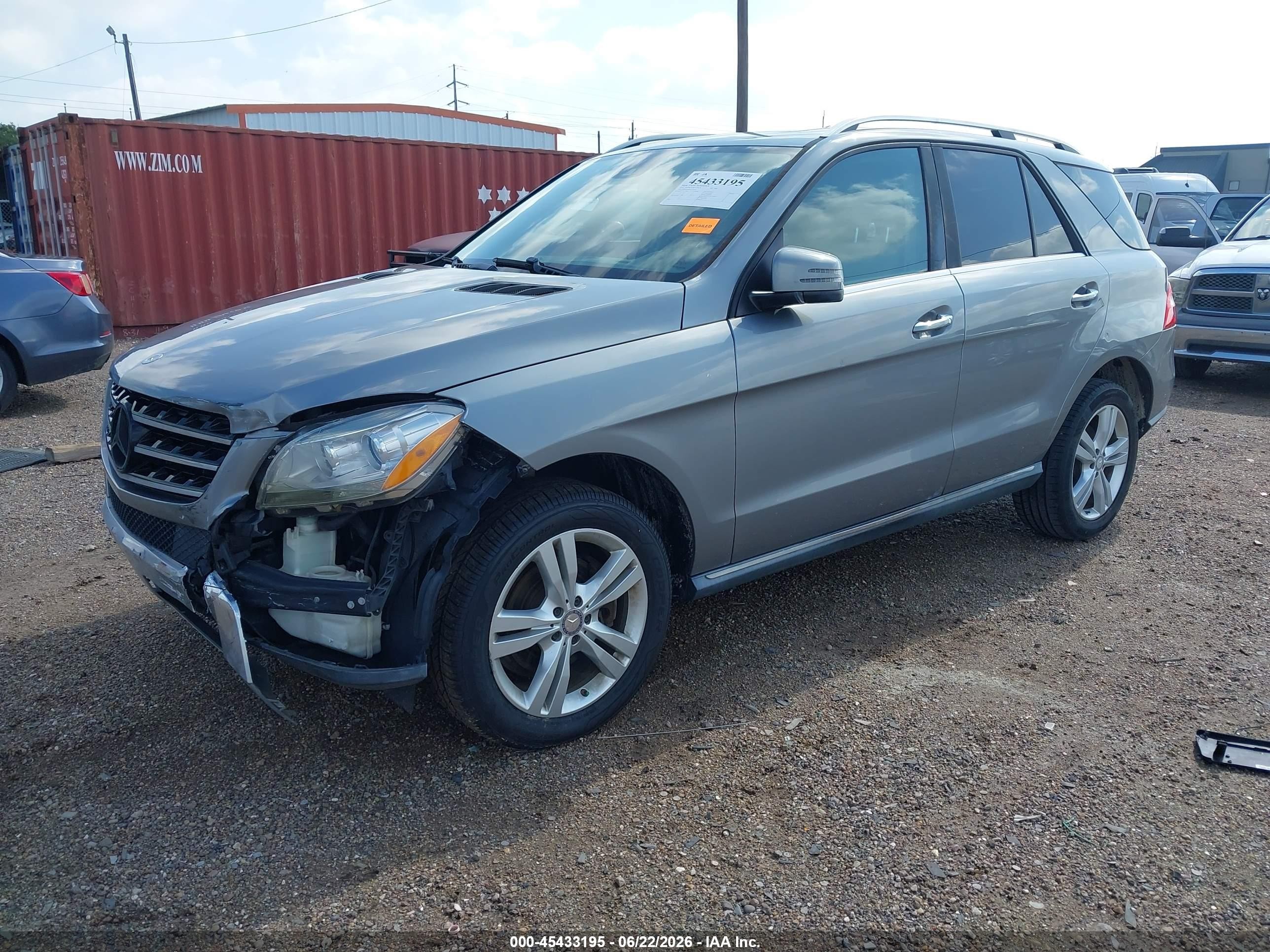 2014 Mercedes-benz Ml 350 4matic Gray vin: 4JGDA5HB4EA429169