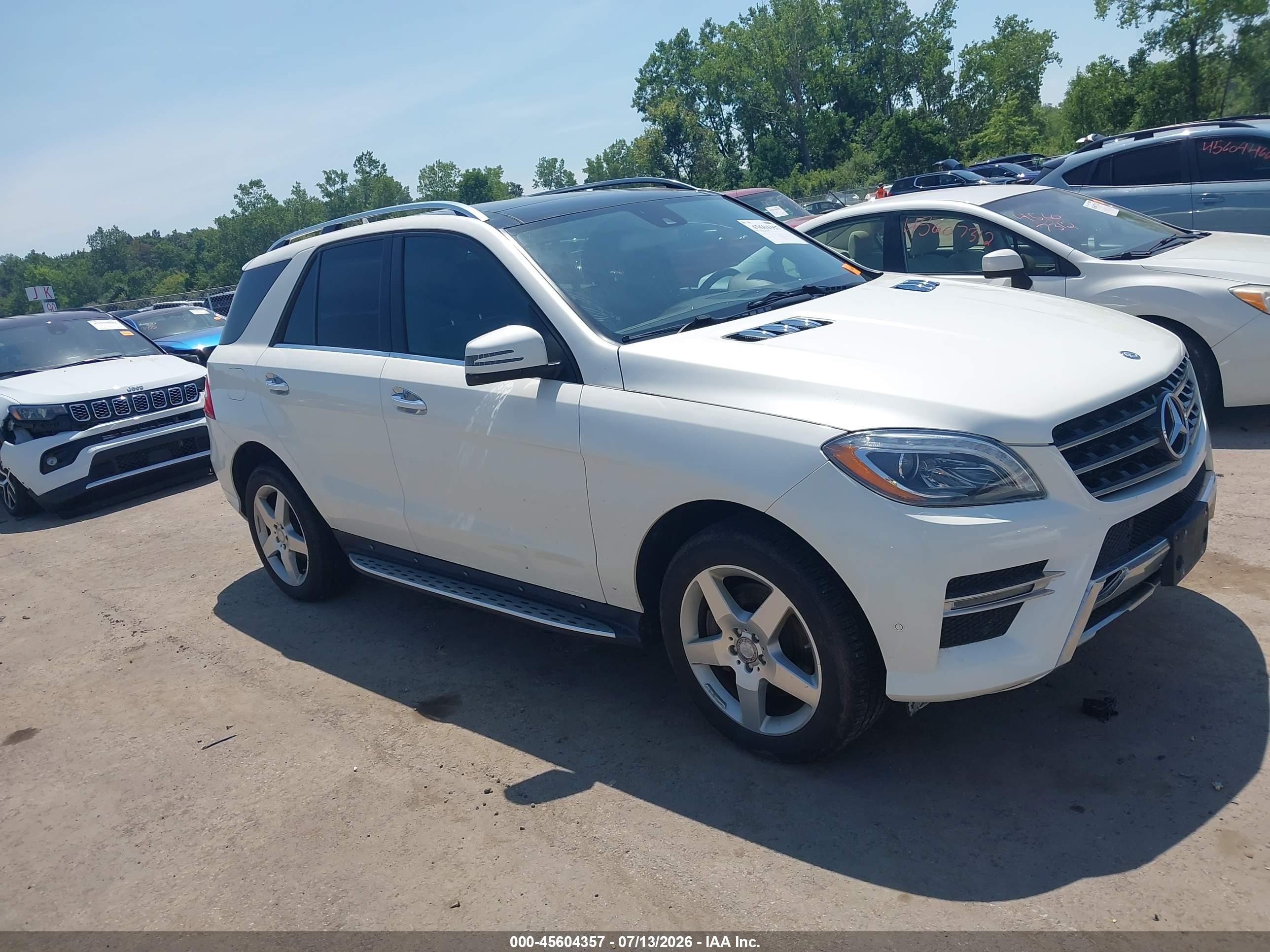 2015 Mercedes-benz Ml 350 4matic White vin: 4JGDA5HB4FA471200