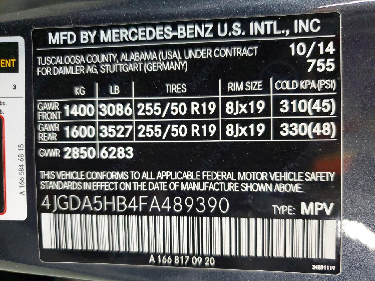 2015 Mercedes-benz Ml 350 4matic Gray vin: 4JGDA5HB4FA489390