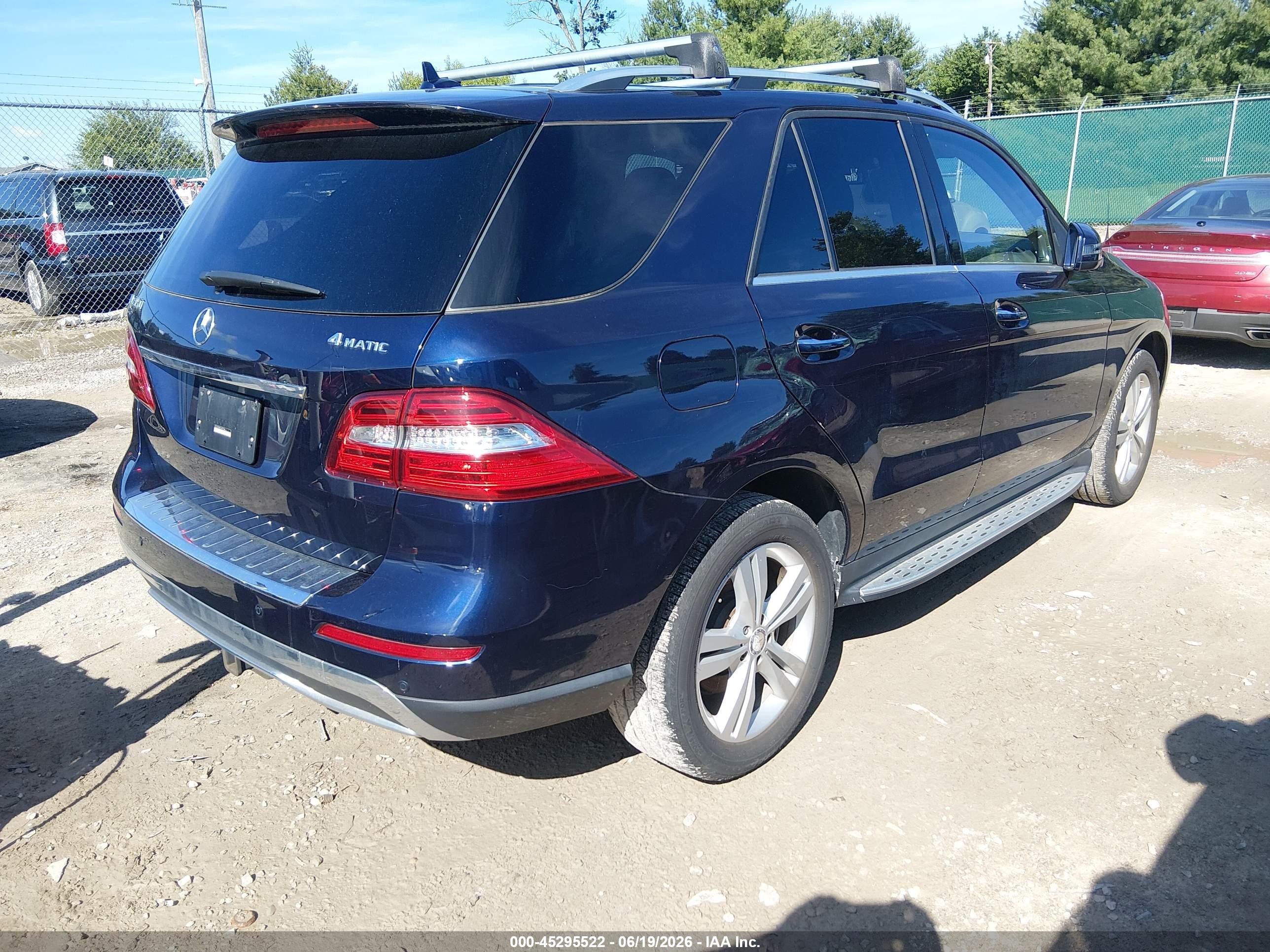 2015 Mercedes-benz Ml 350 4matic Blue vin: 4JGDA5HB4FA583284
