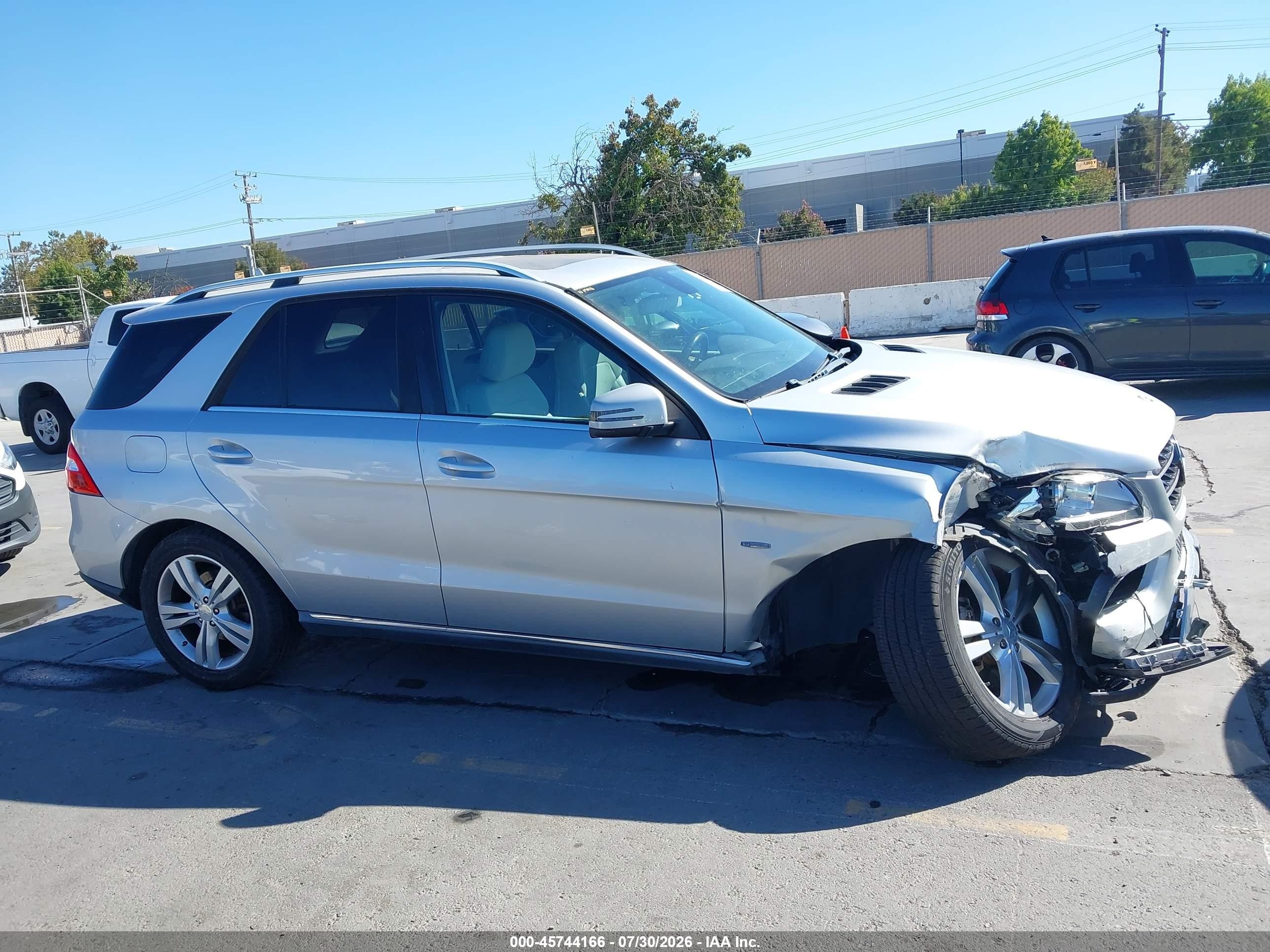 2012 Mercedes-benz Ml 350 4matic Silver vin: 4JGDA5HB5CA013371