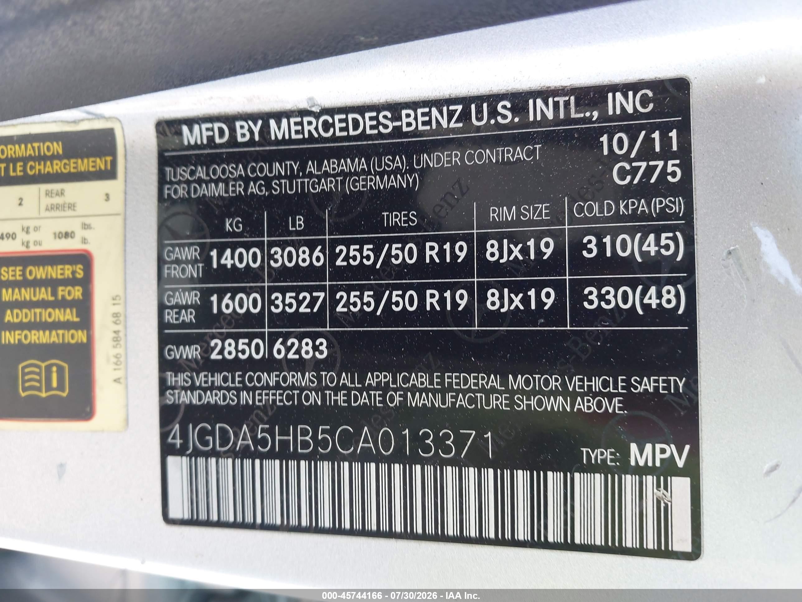2012 Mercedes-benz Ml 350 4matic Silver vin: 4JGDA5HB5CA013371