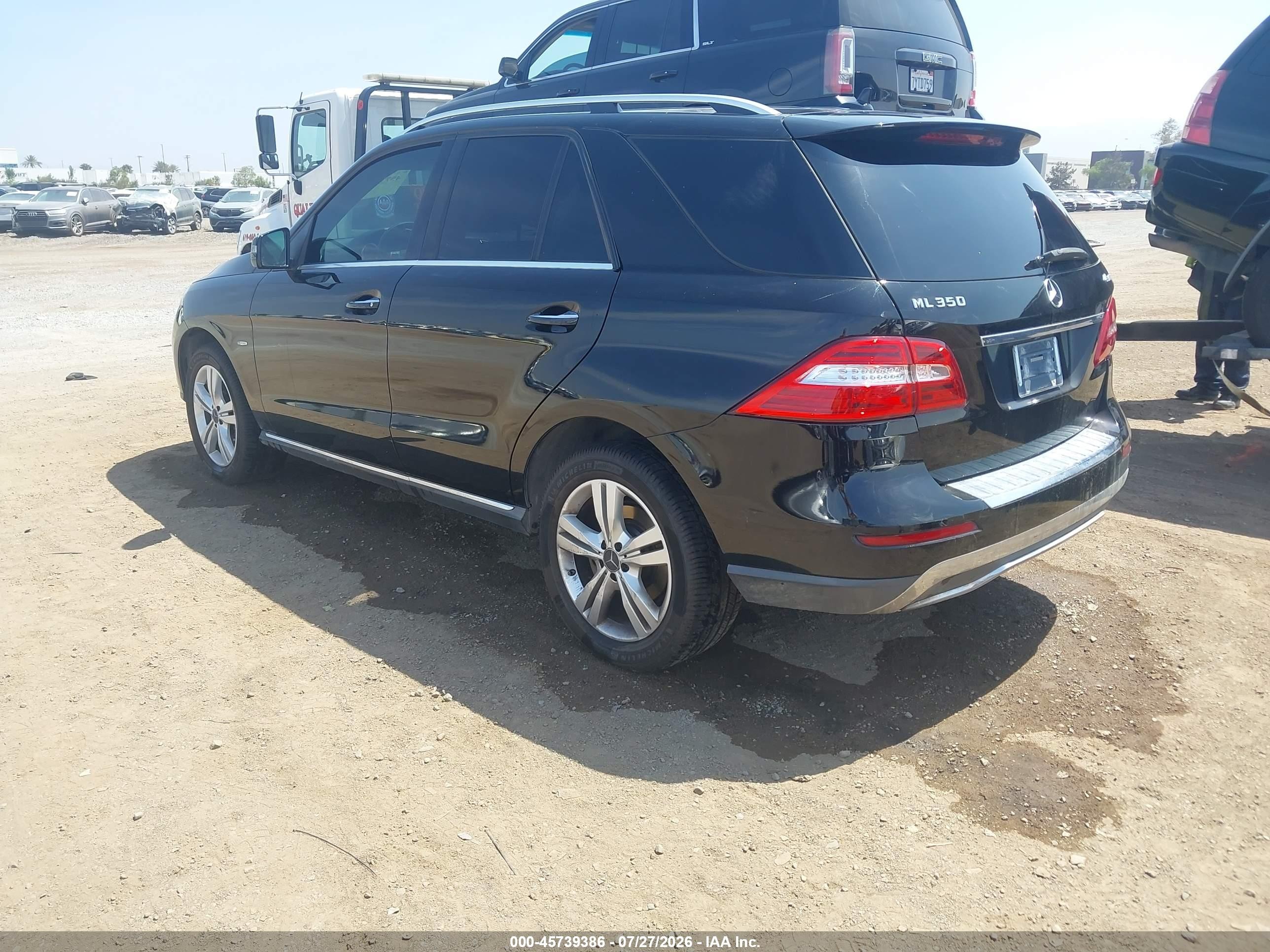 2012 Mercedes-benz Ml 350 4matic Black vin: 4JGDA5HB5CA030185