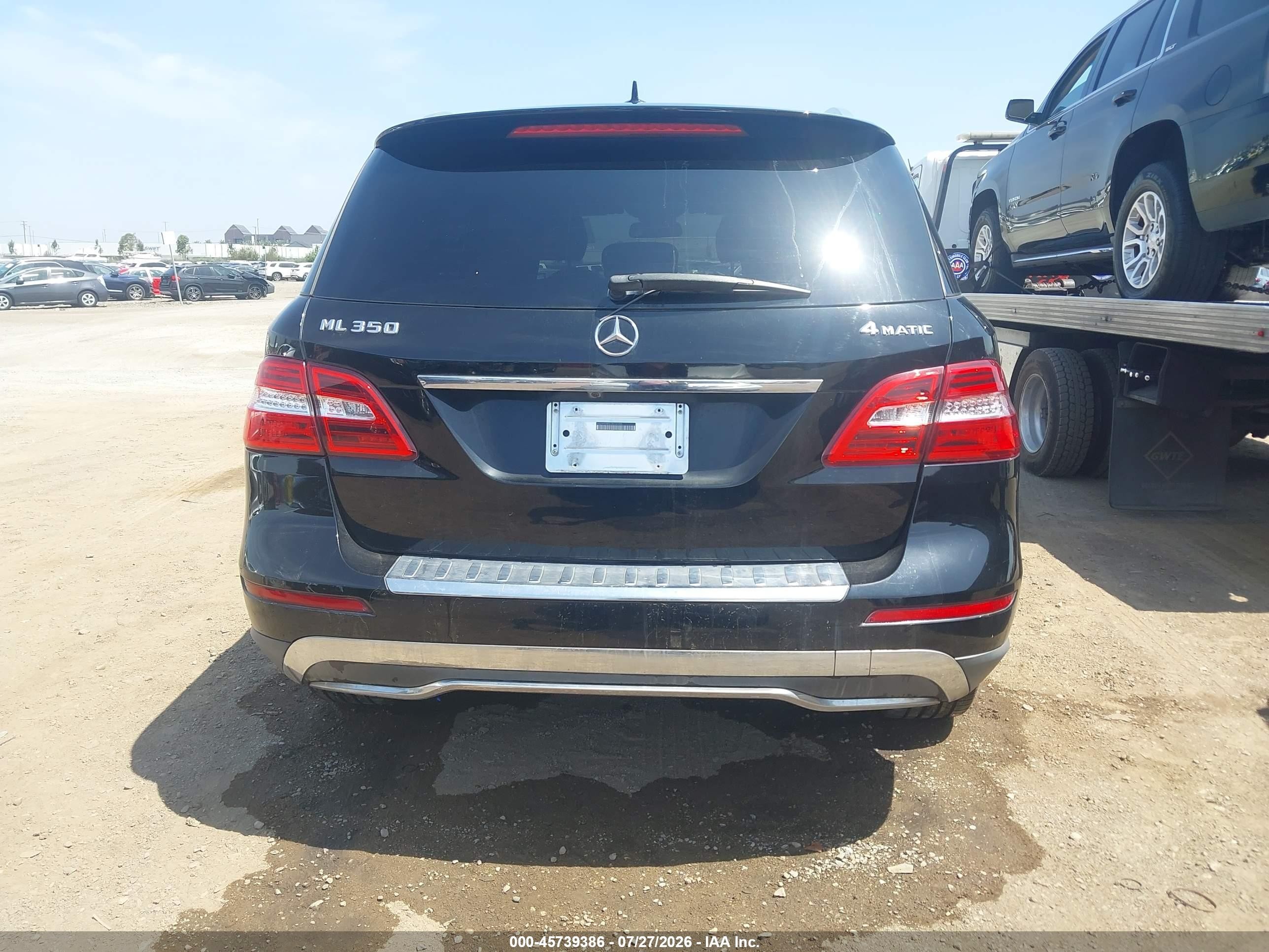 2012 Mercedes-benz Ml 350 4matic Black vin: 4JGDA5HB5CA030185