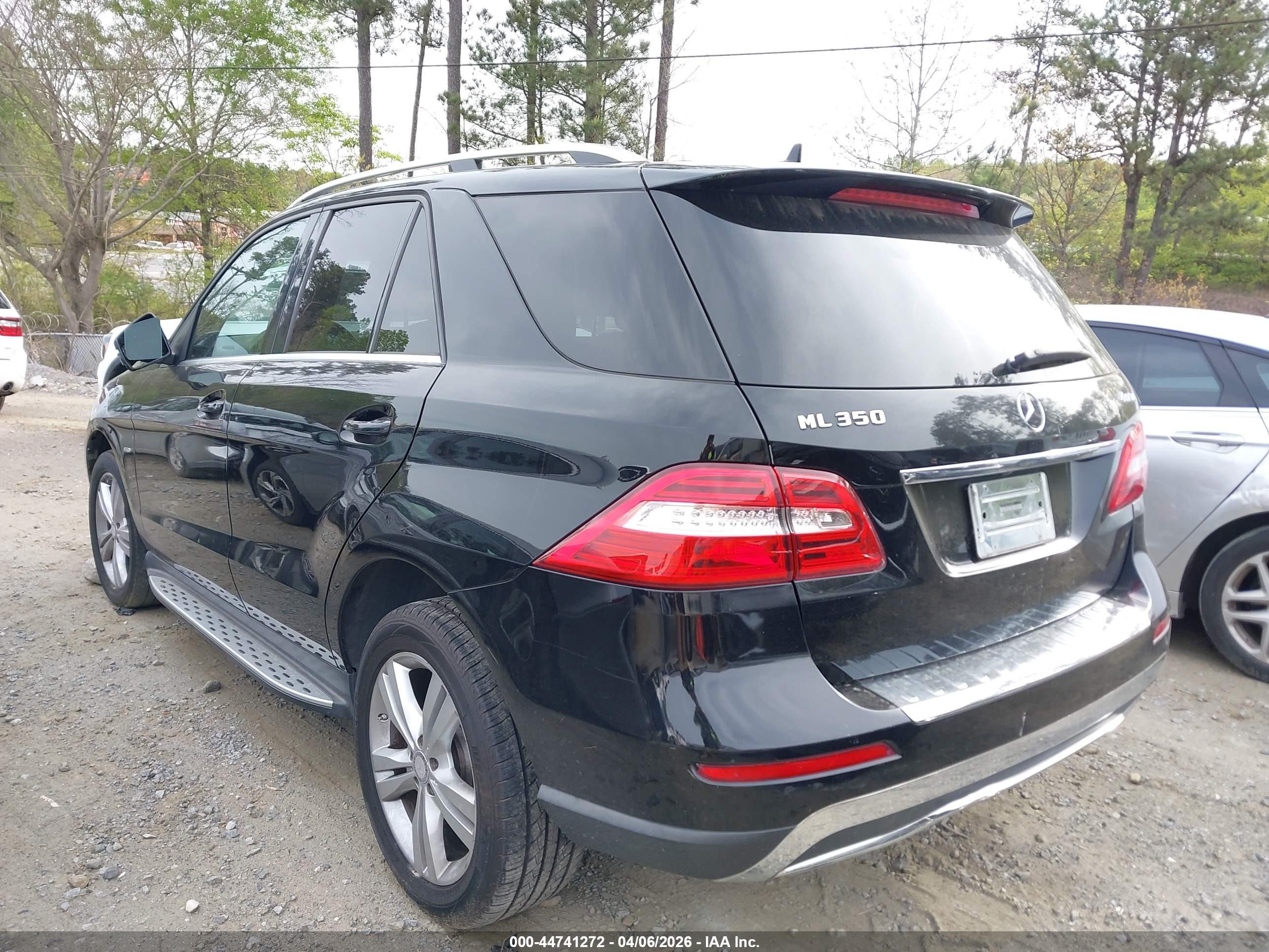 2012 Mercedes-benz Ml 350 4matic Black vin: 4JGDA5HB5CA042580