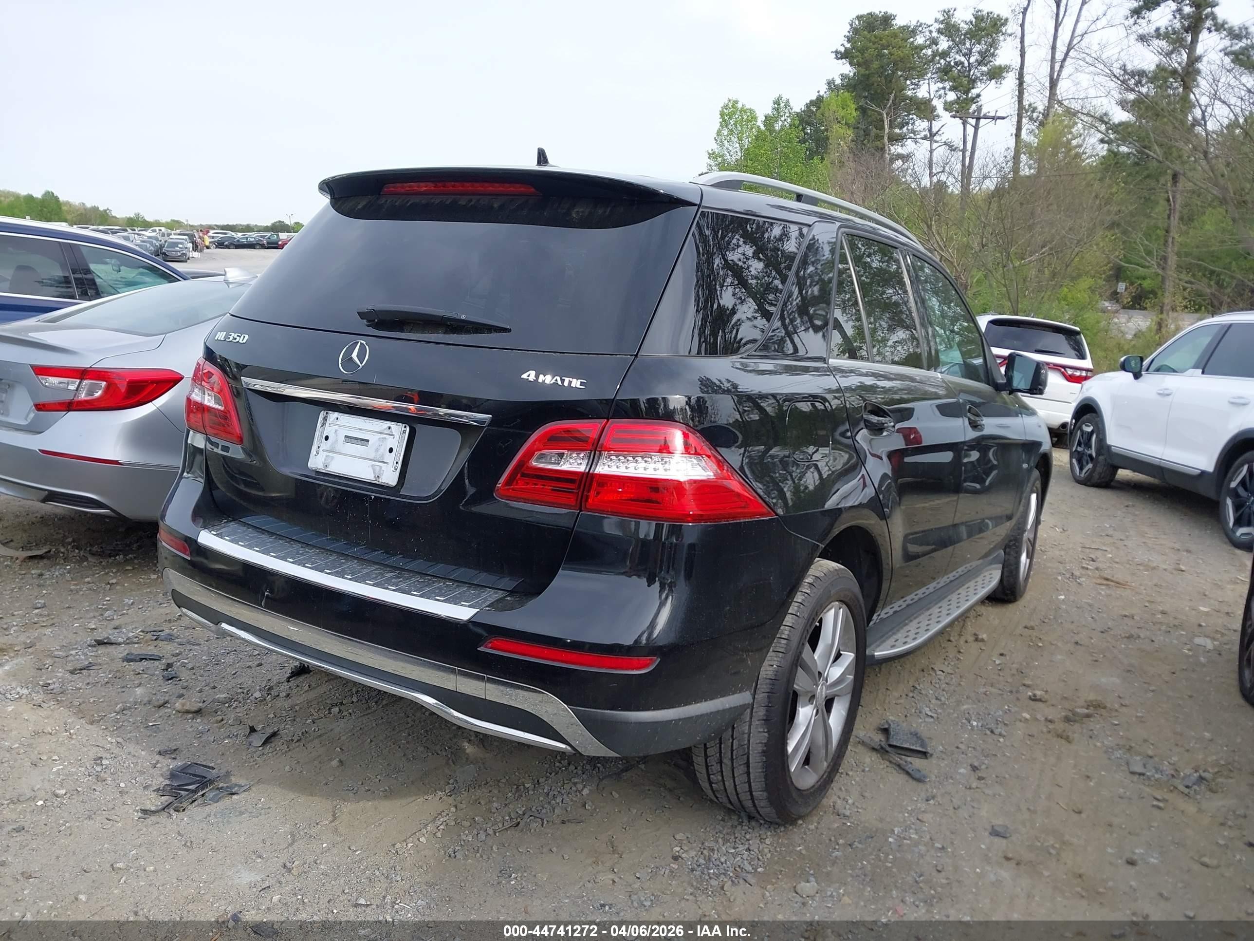 2012 Mercedes-benz Ml 350 4matic Black vin: 4JGDA5HB5CA042580