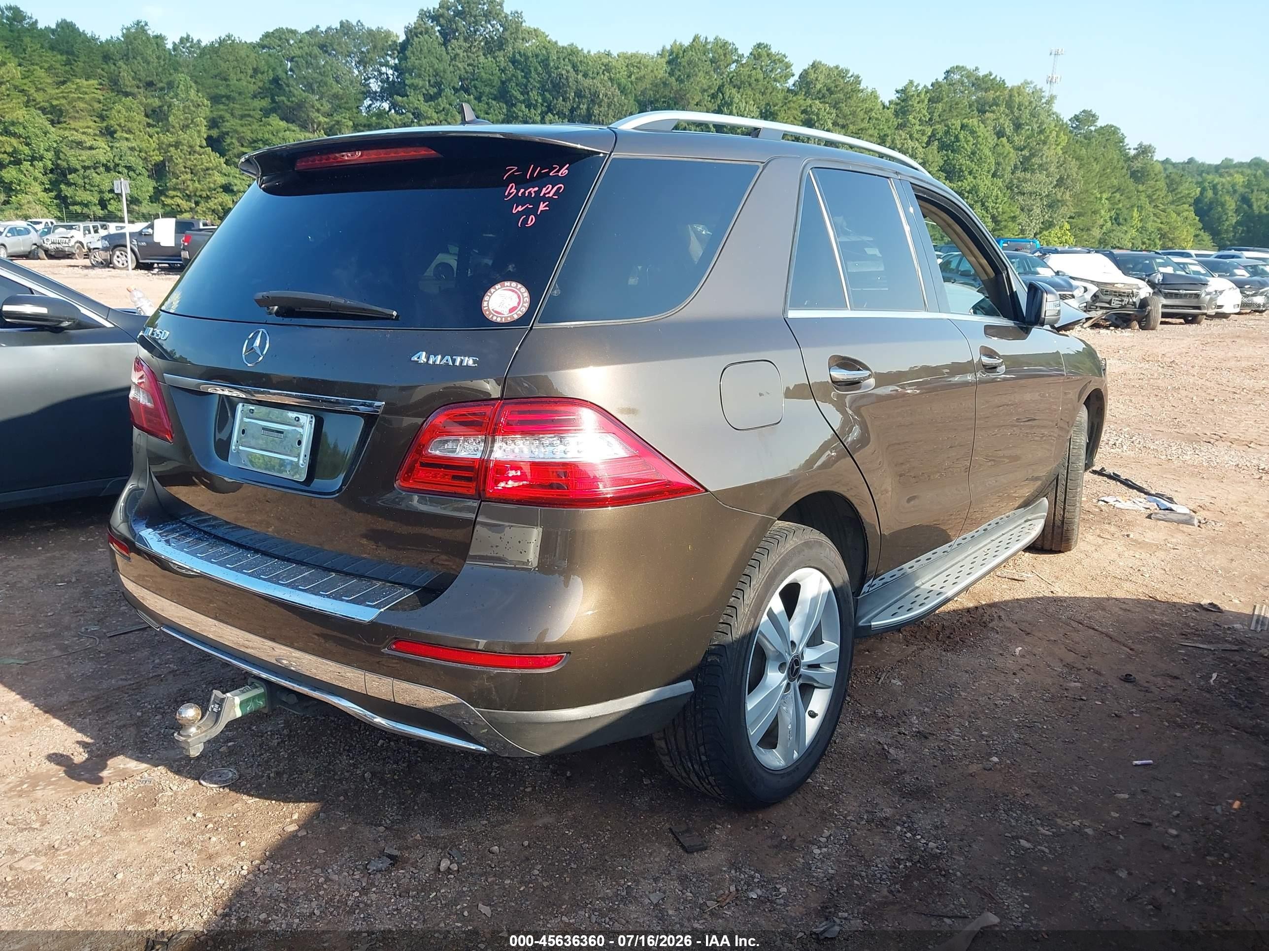 2013 Mercedes-benz Ml 350 4matic Brown vin: 4JGDA5HB5DA171341