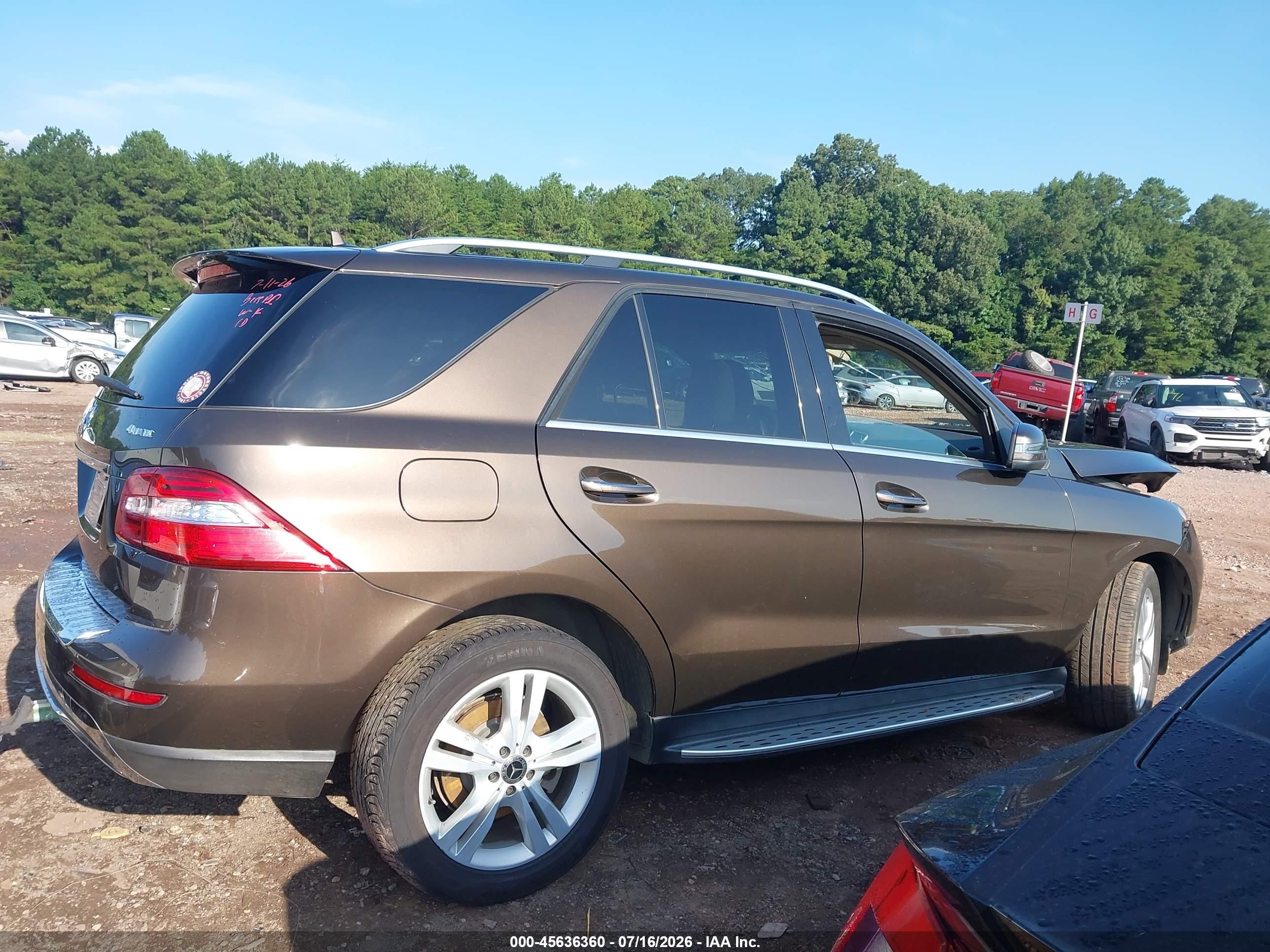 2013 Mercedes-benz Ml 350 4matic Brown vin: 4JGDA5HB5DA171341