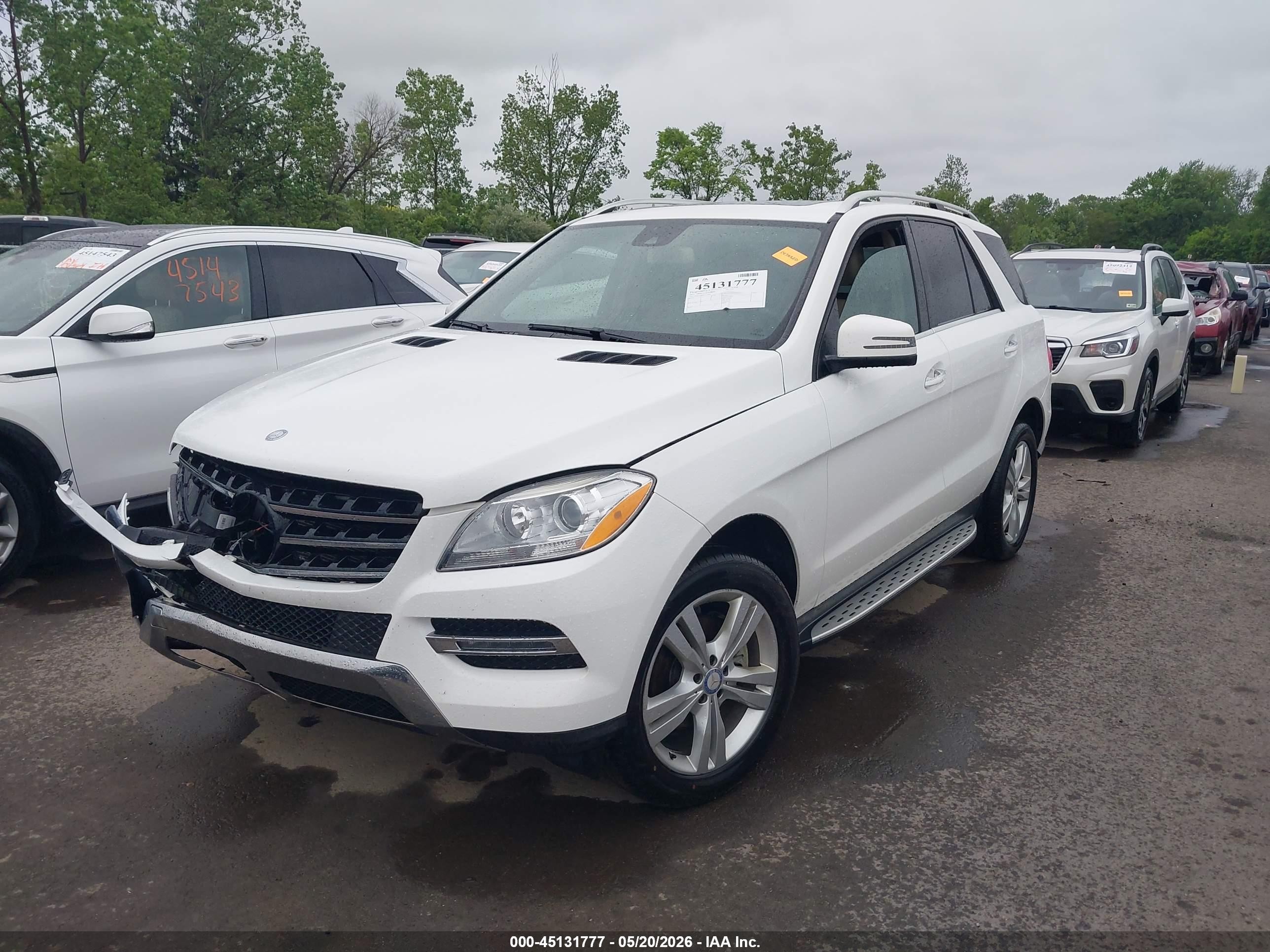 2015 Mercedes-benz Ml 350 4matic White vin: 4JGDA5HB5FA576005
