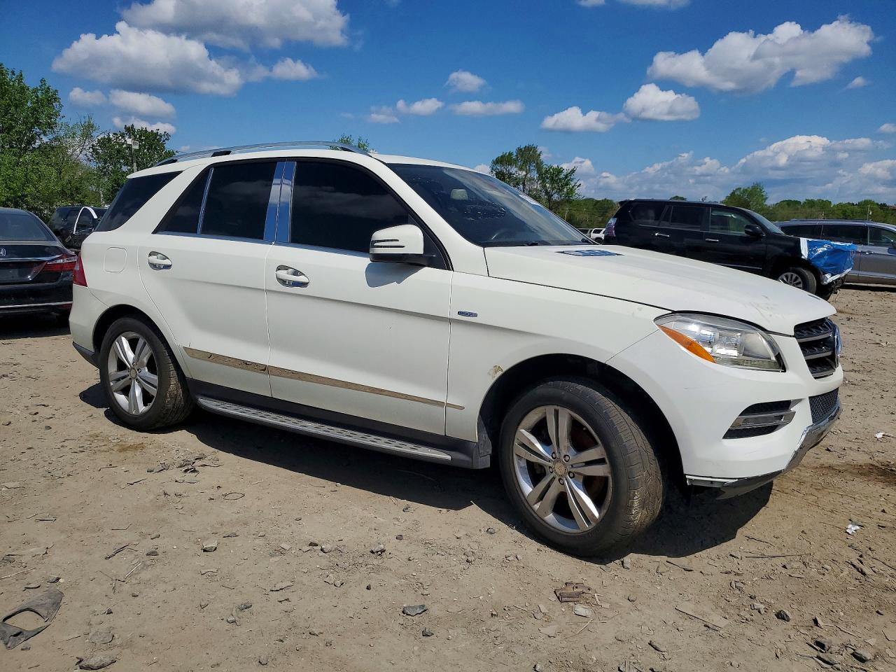 2012 Mercedes-benz Ml 350 4matic White vin: 4JGDA5HB6CA007708
