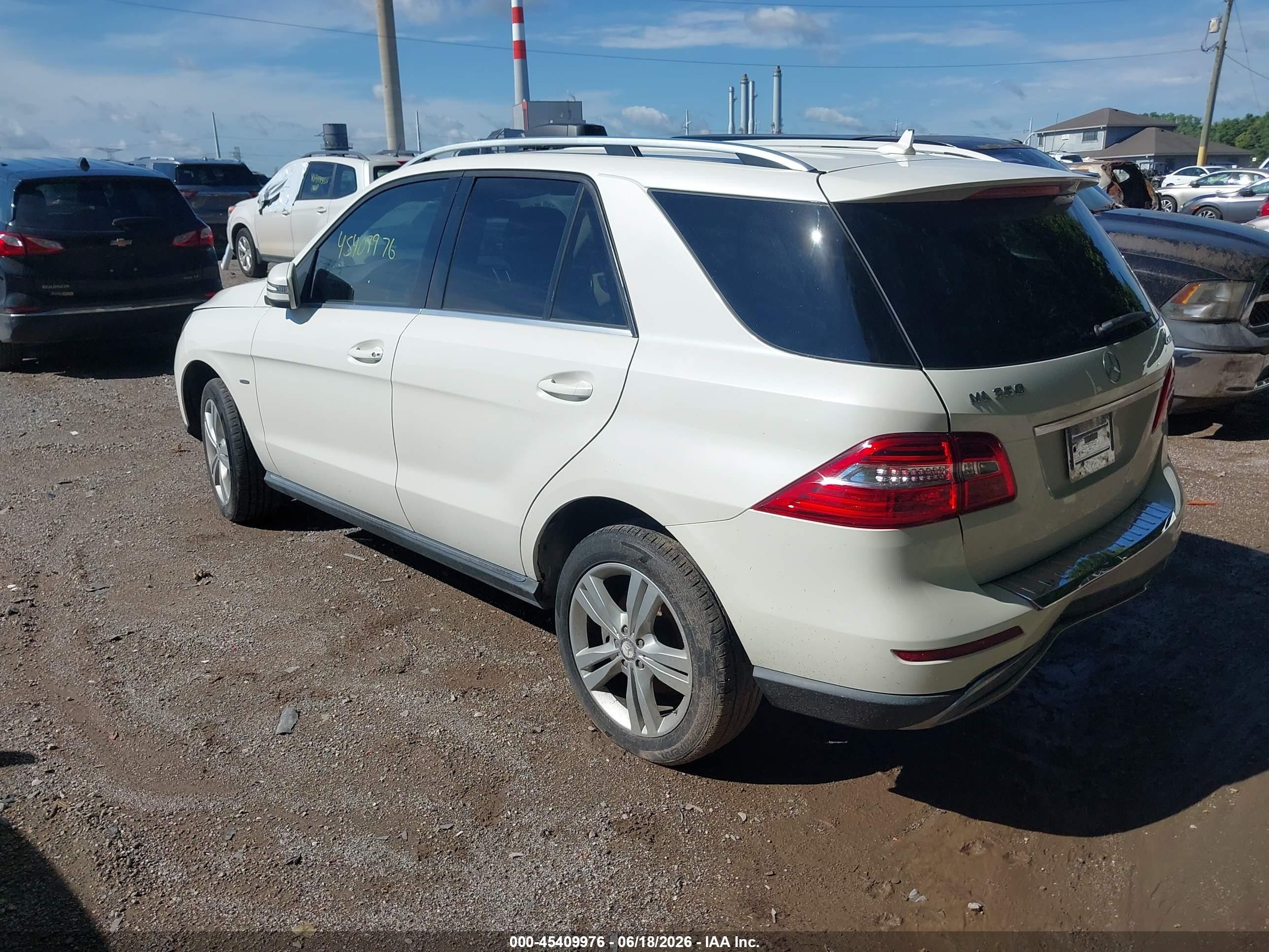 2012 Mercedes-benz Ml 350 4matic Белый vin: 4JGDA5HB6CA023181