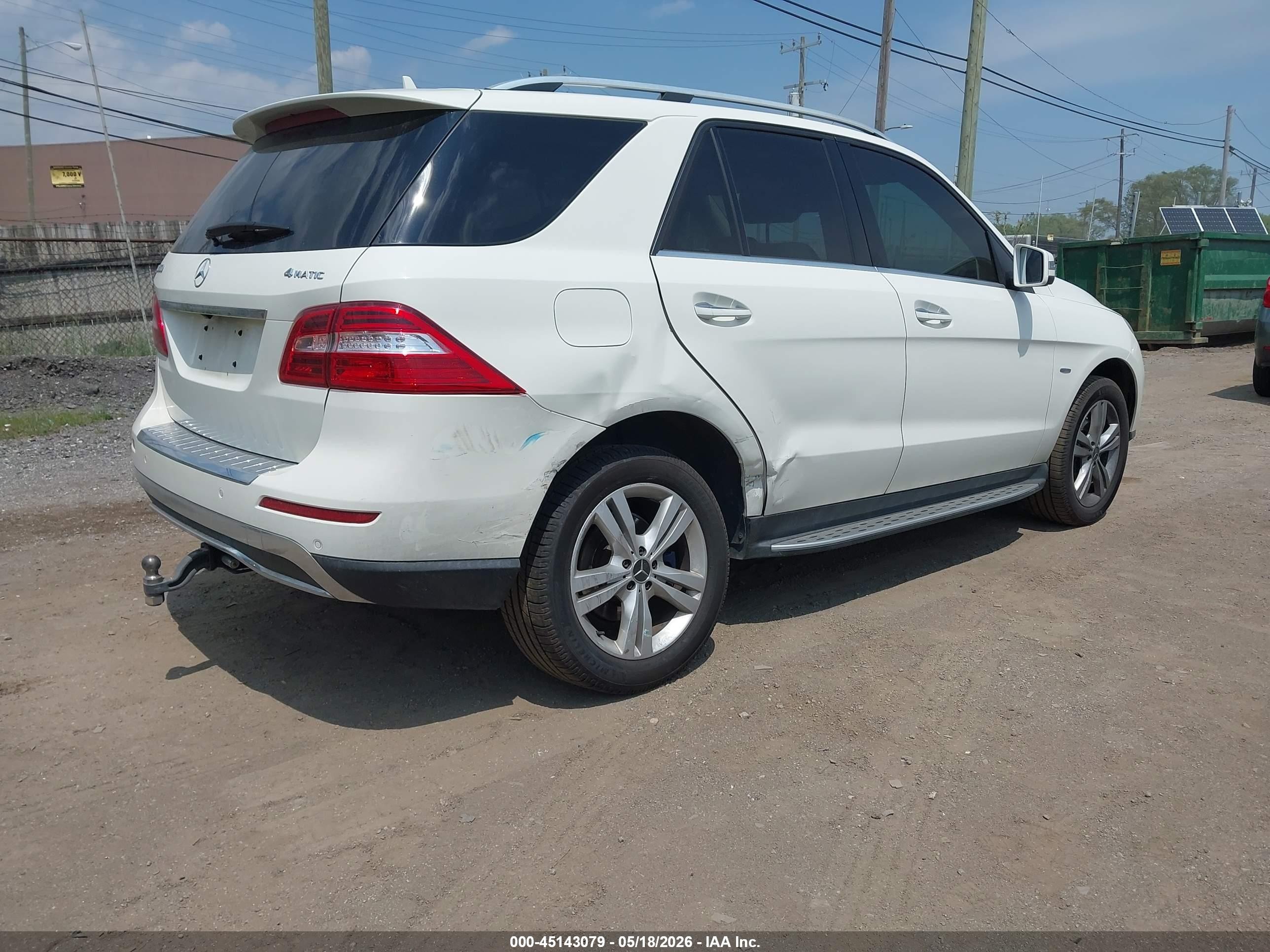 2012 Mercedes-benz Ml 350 4matic White vin: 4JGDA5HB6CA023486