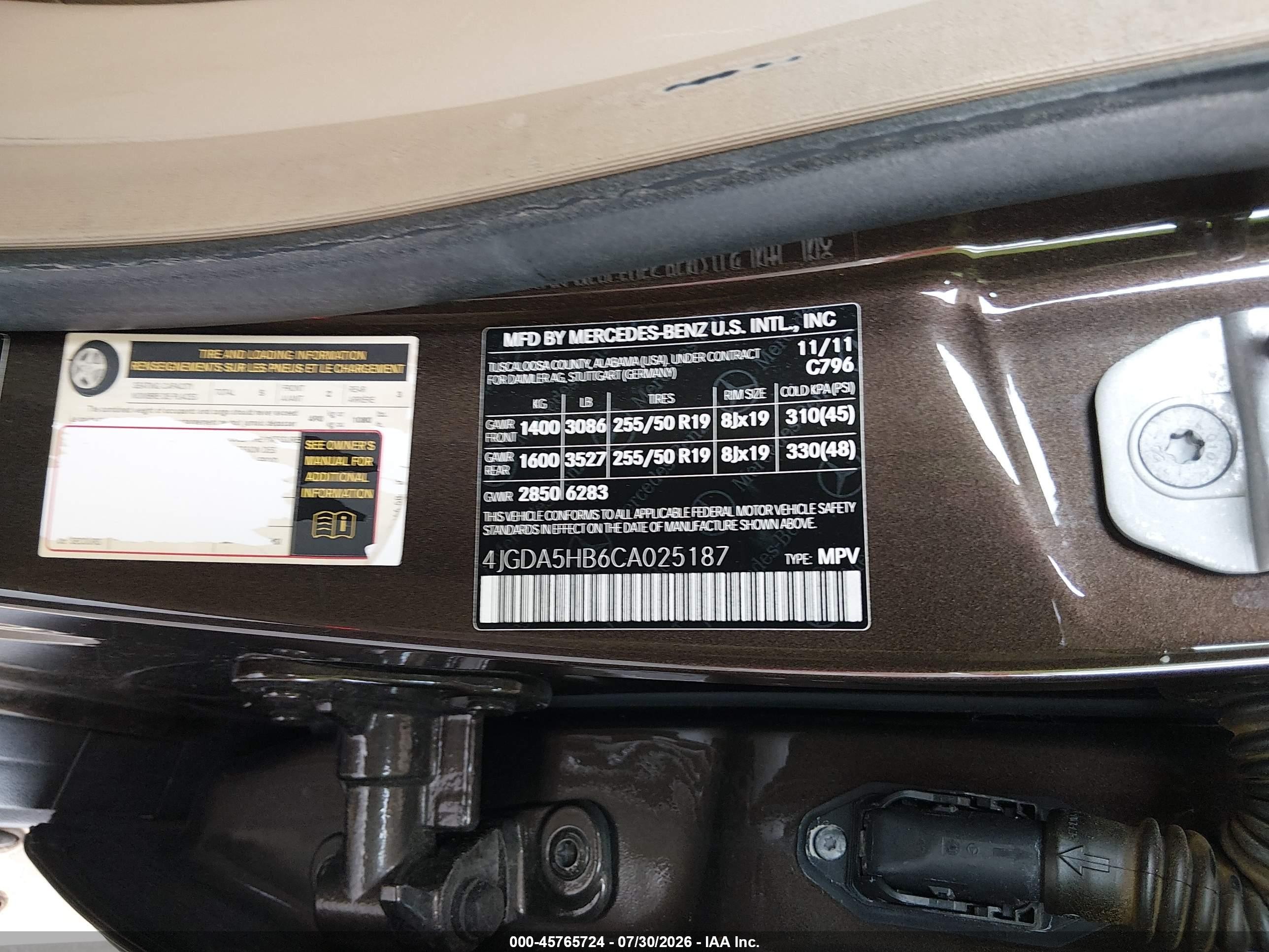 2012 Mercedes-benz Ml 350 4matic Brown vin: 4JGDA5HB6CA025187
