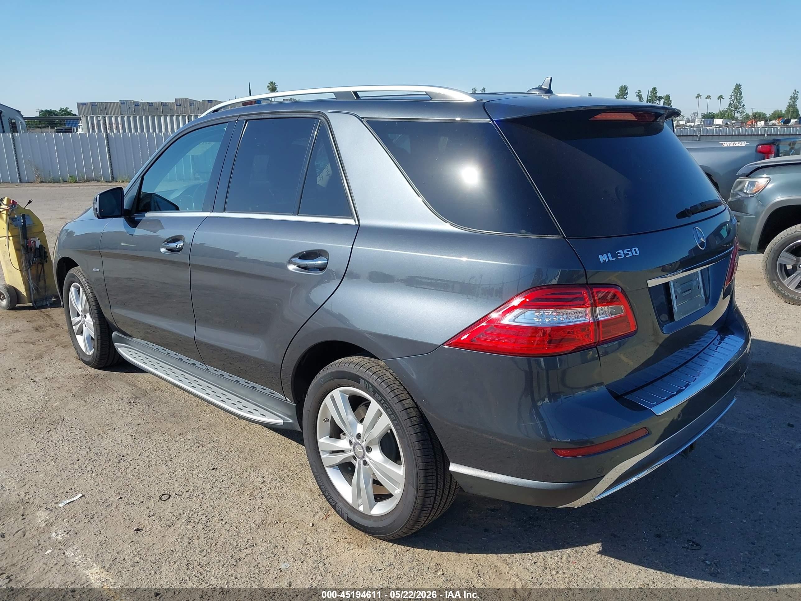 2012 Mercedes-benz Ml 350 4matic Gray vin: 4JGDA5HB6CA030003