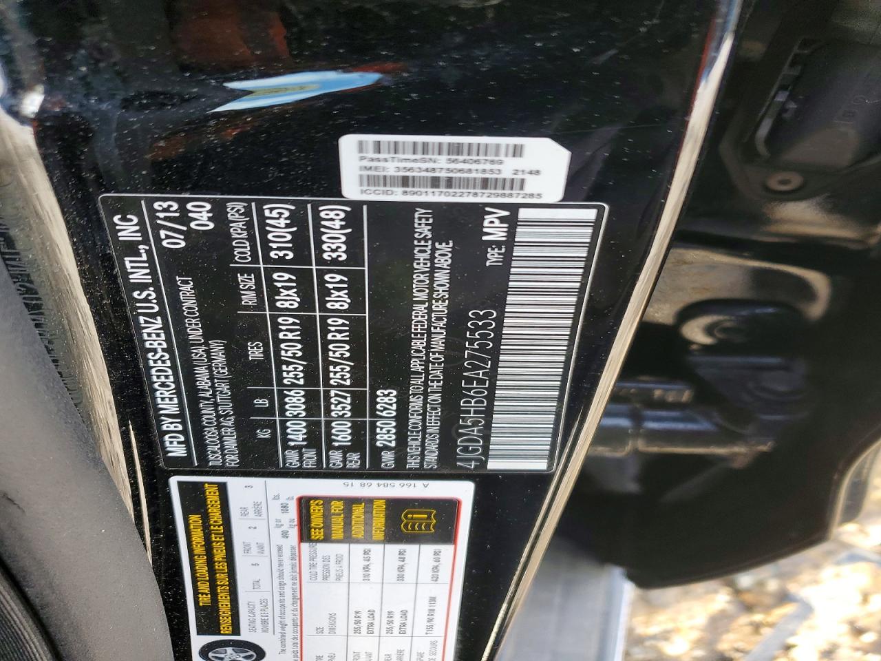 2014 Mercedes-benz Ml 350 4matic Black vin: 4JGDA5HB6EA275533