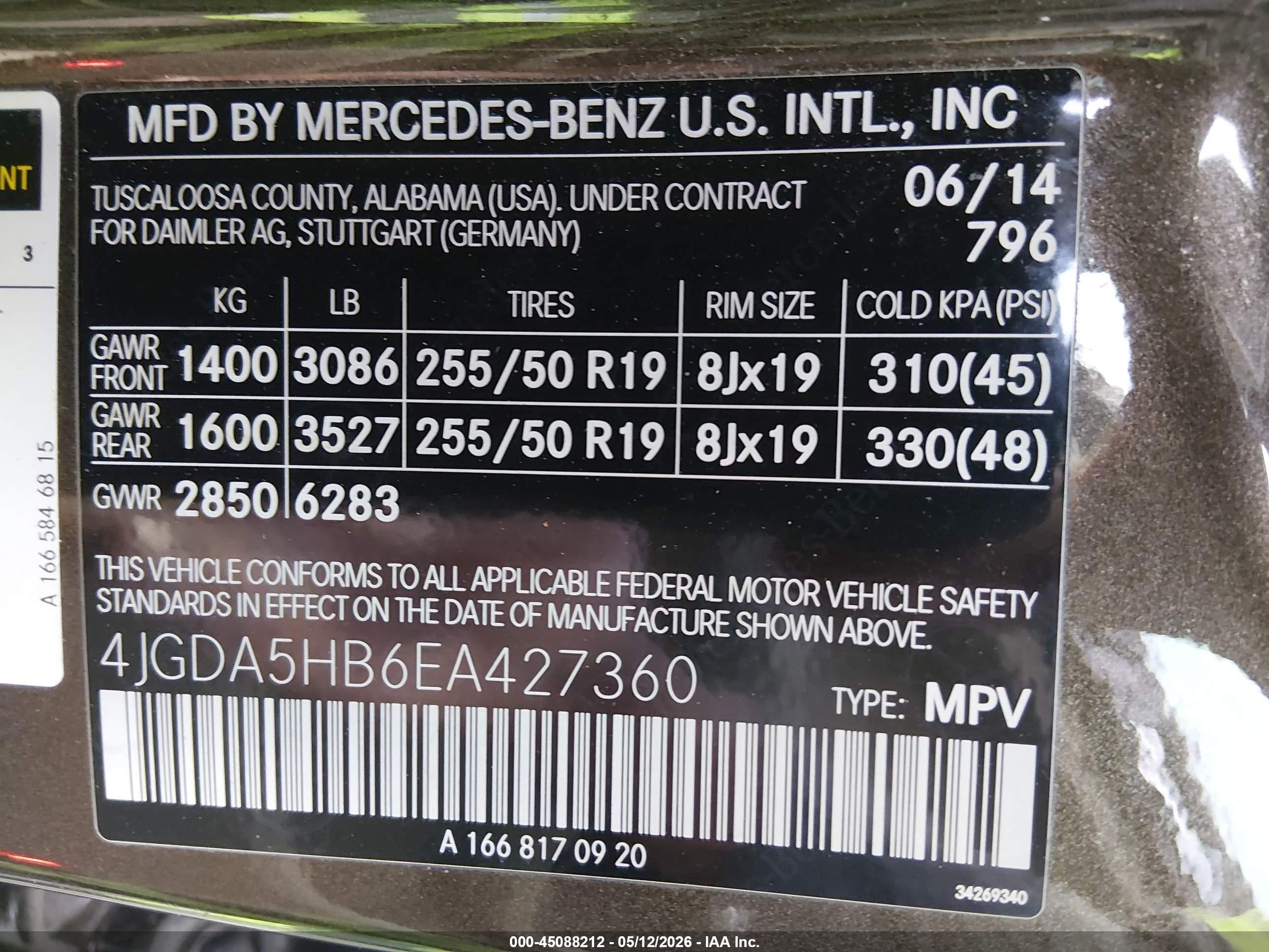 2014 Mercedes-benz Ml 350 4matic Brown vin: 4JGDA5HB6EA427360