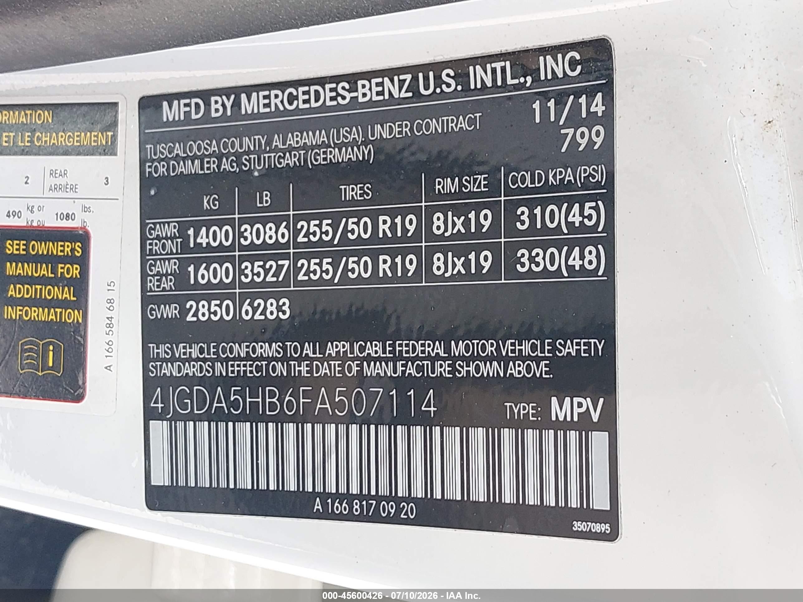 2015 Mercedes-benz Ml 350 4matic White vin: 4JGDA5HB6FA507114