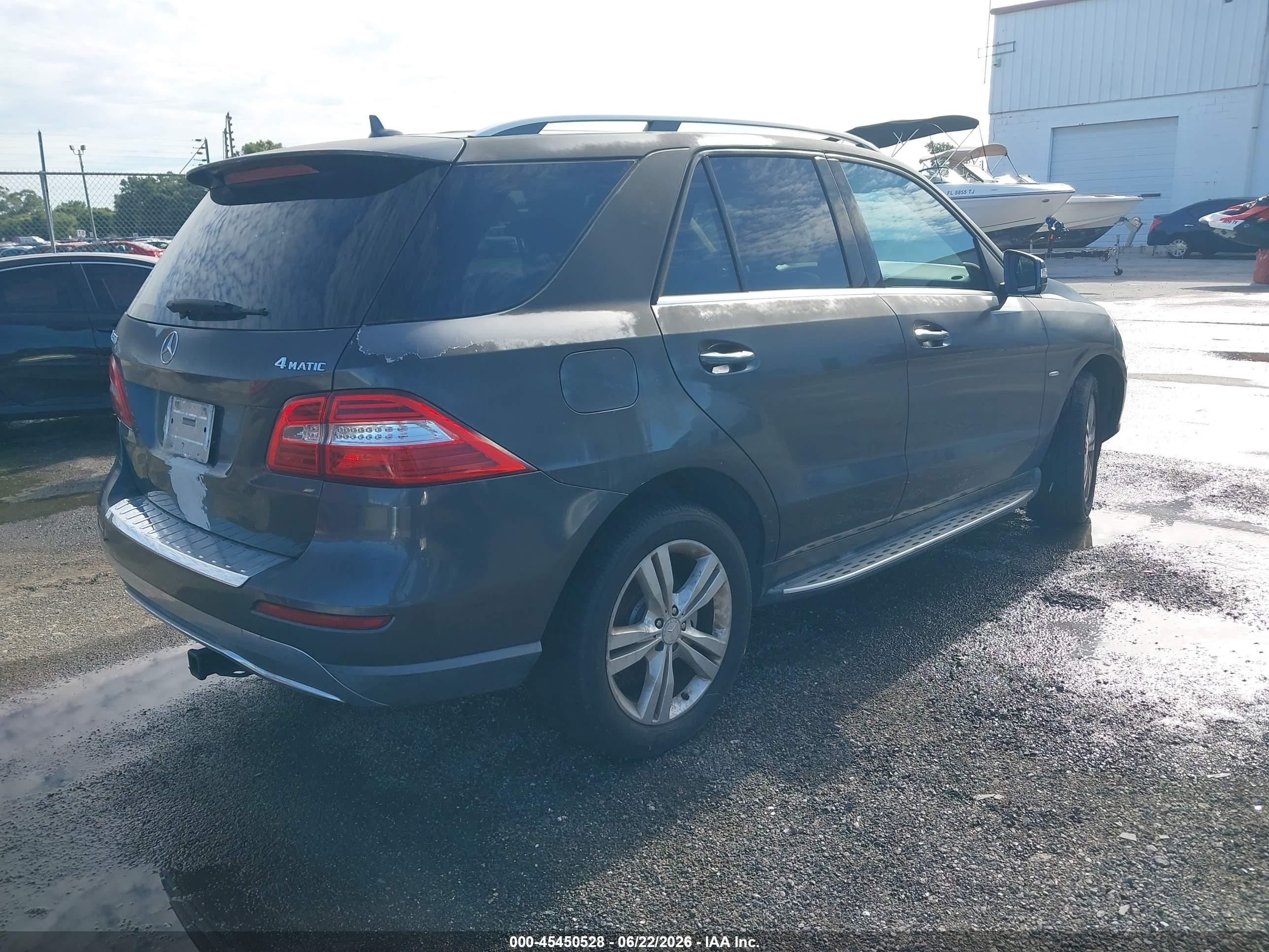 2012 Mercedes-benz Ml 350 4matic Gray vin: 4JGDA5HB7CA018524