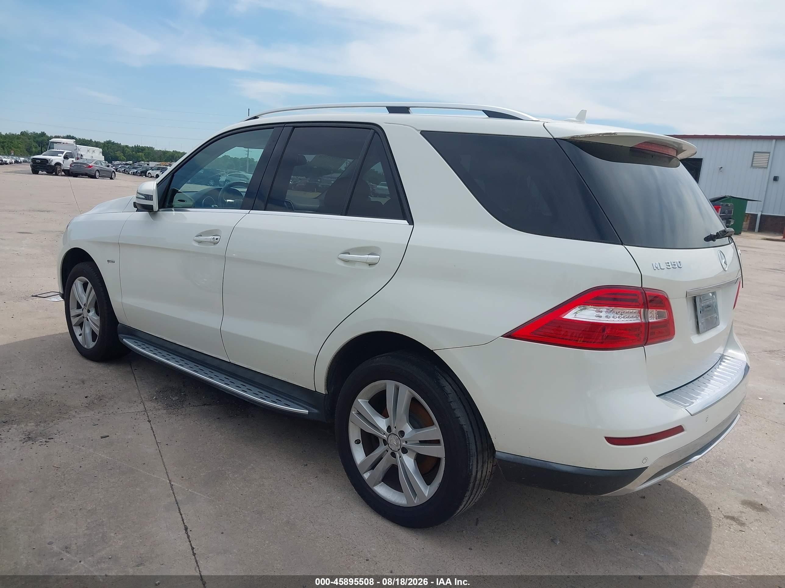 2012 Mercedes-benz Ml 350 4matic White vin: 4JGDA5HB7CA023934