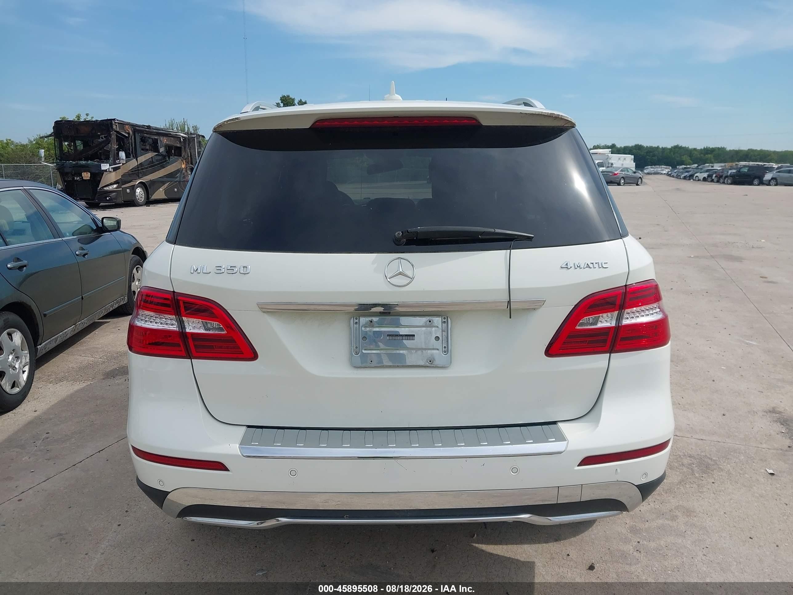 2012 Mercedes-benz Ml 350 4matic White vin: 4JGDA5HB7CA023934