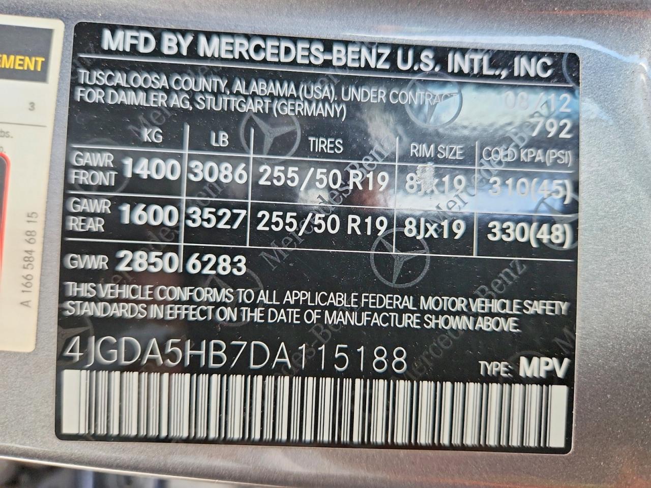 2013 Mercedes-benz Ml 350 4matic Silver vin: 4JGDA5HB7DA115188