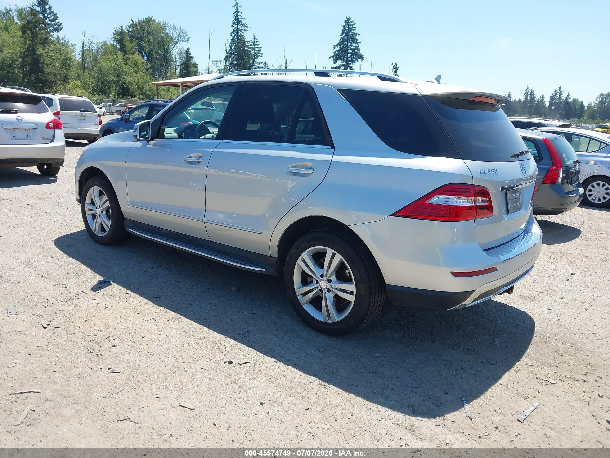 2014 Mercedes-benz Ml 350 4matic Silver vin: 4JGDA5HB7EA377651