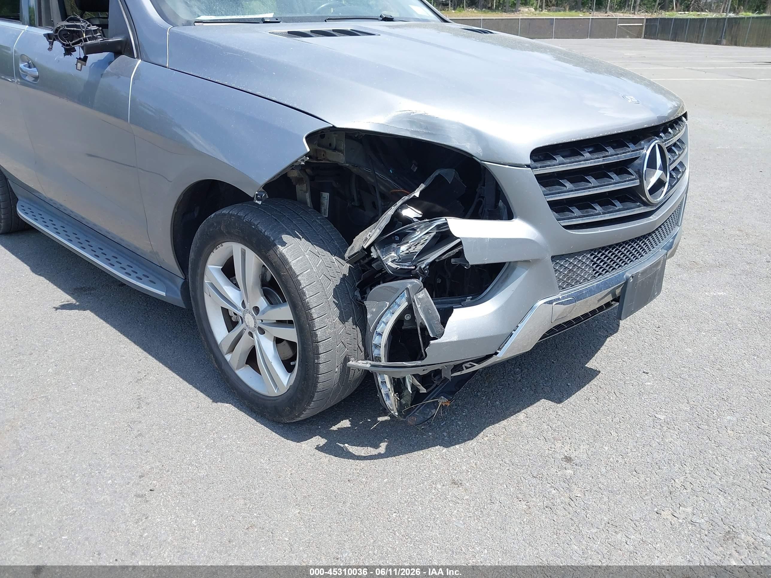 2014 Mercedes-benz Ml 350 4matic Gray vin: 4JGDA5HB7EA409210